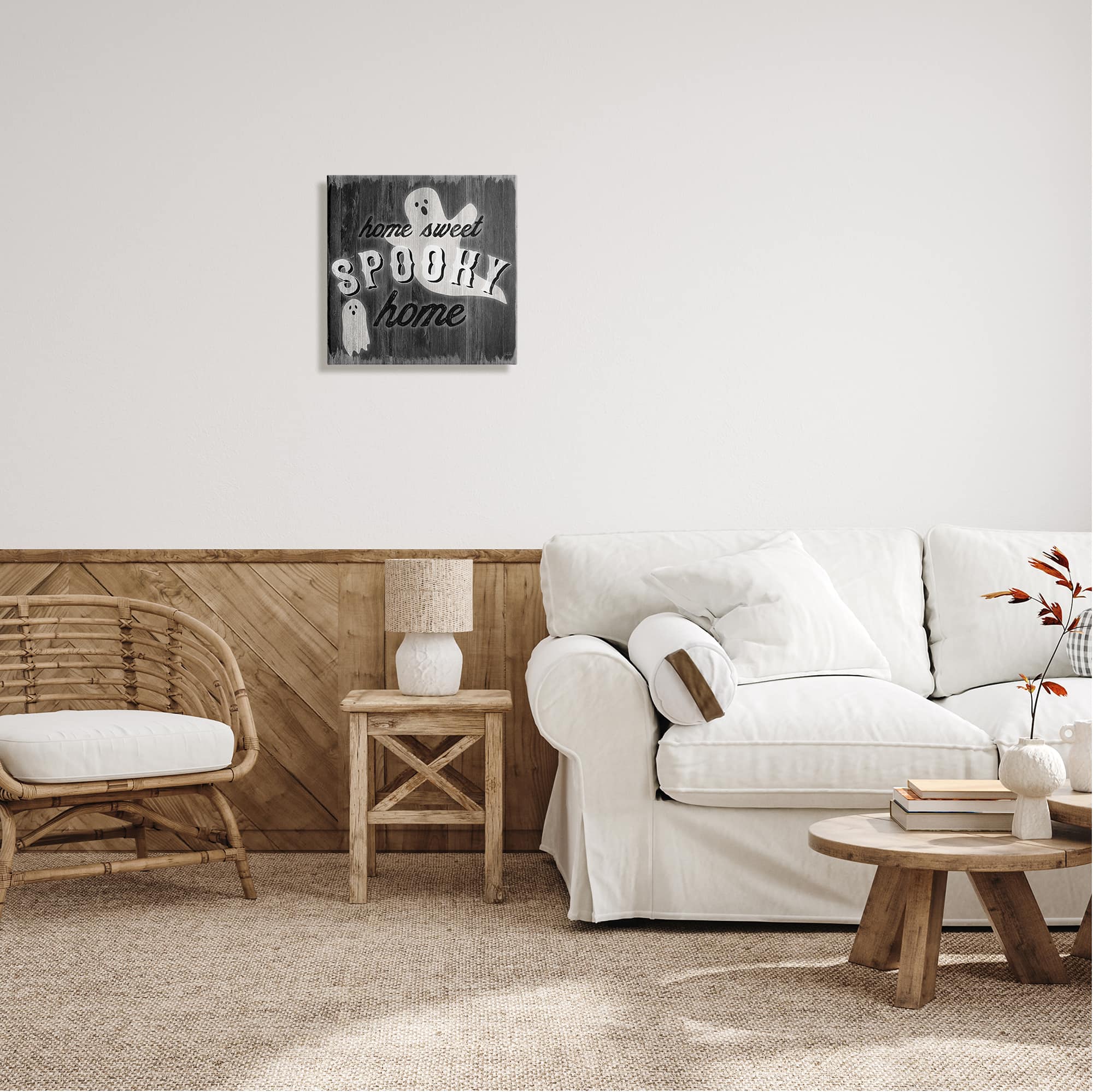 Stupell Industries Sweet Spooky Home Ghosts Sign Canvas Wall Art