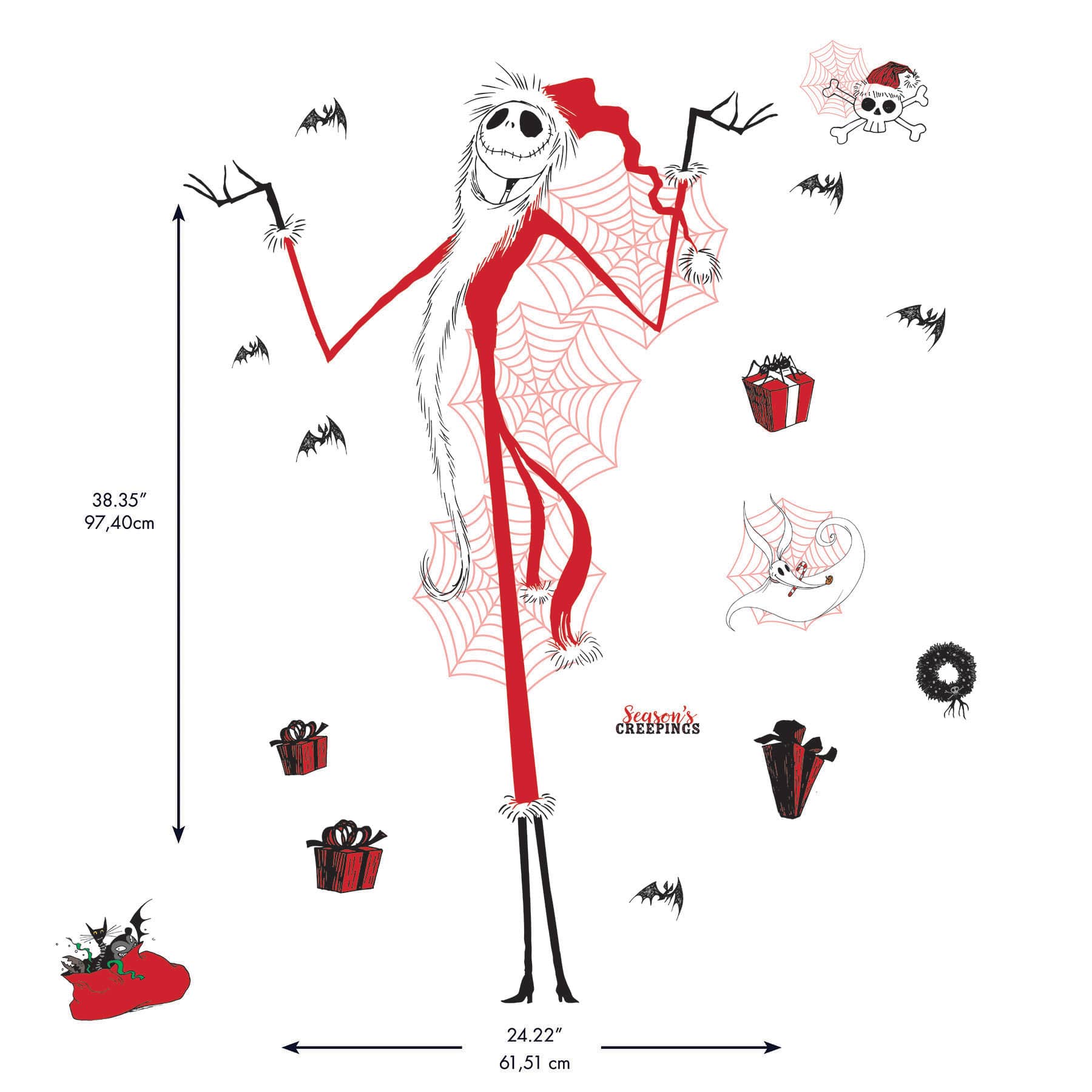 RoomMates Disney The Nightmare Before Christmas Holiday Giant Wall Decal Set