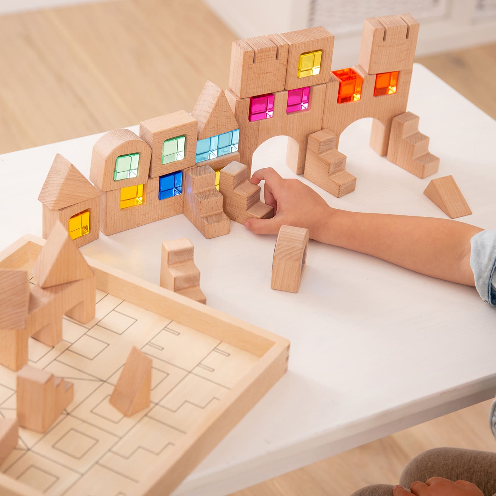 TickiT® Wooden Building Gem Blocks Set
