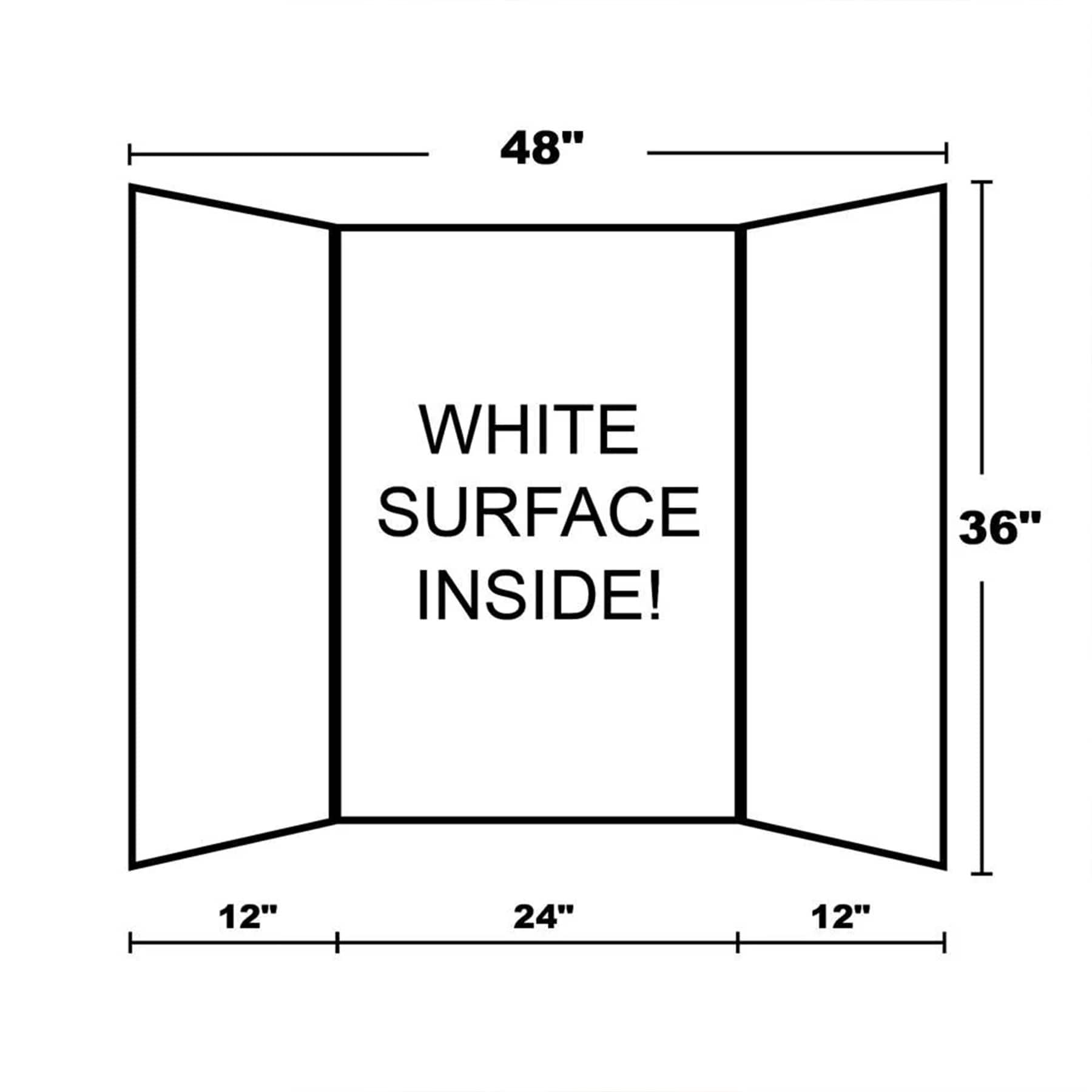 BAZIC Products® 36" x 48" White Tri-Fold Corrugated Presentation Boards, 24ct.