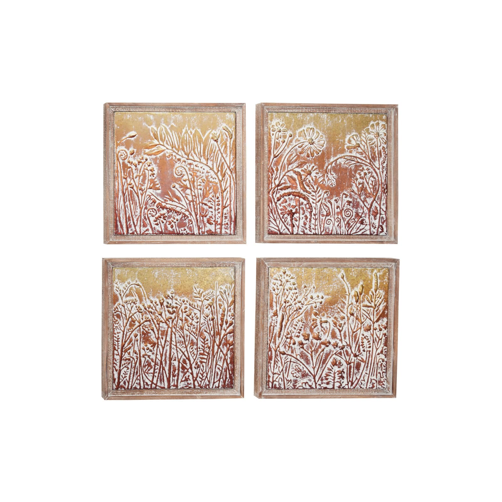 19" Gold Eclectic Floral Wall Décor Set