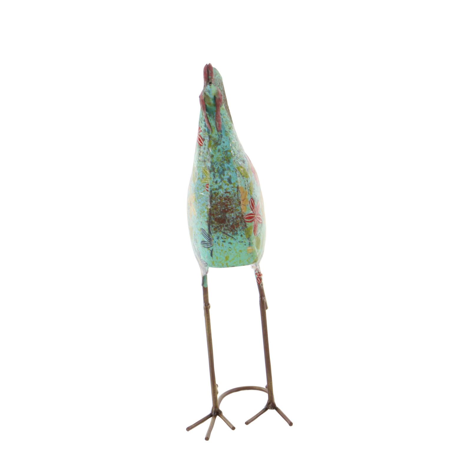 17" Iron Eclectic Rooster Garden Sculpture