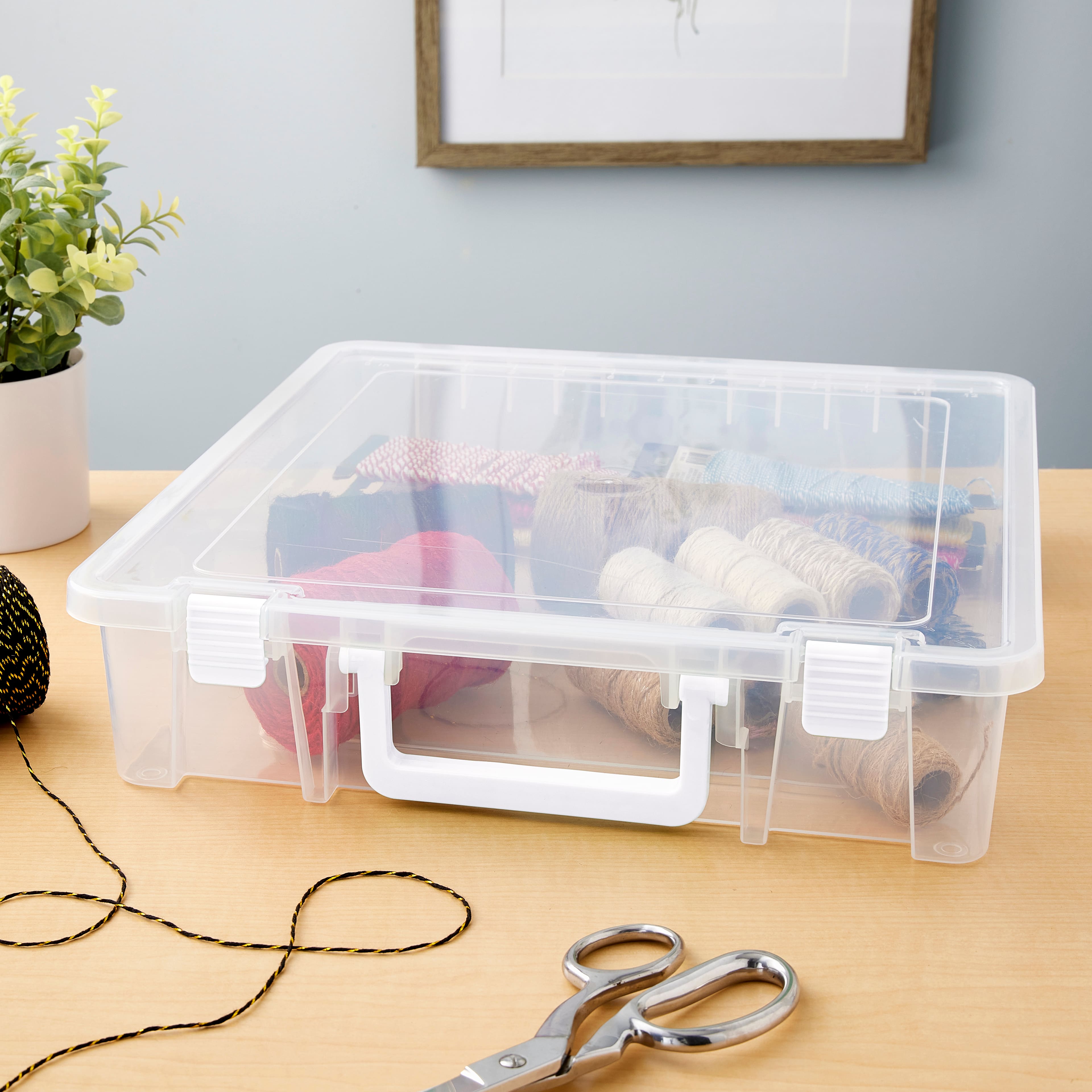 6 Pack: 12" x 12" Latching Storage Case by Simply Tidy™