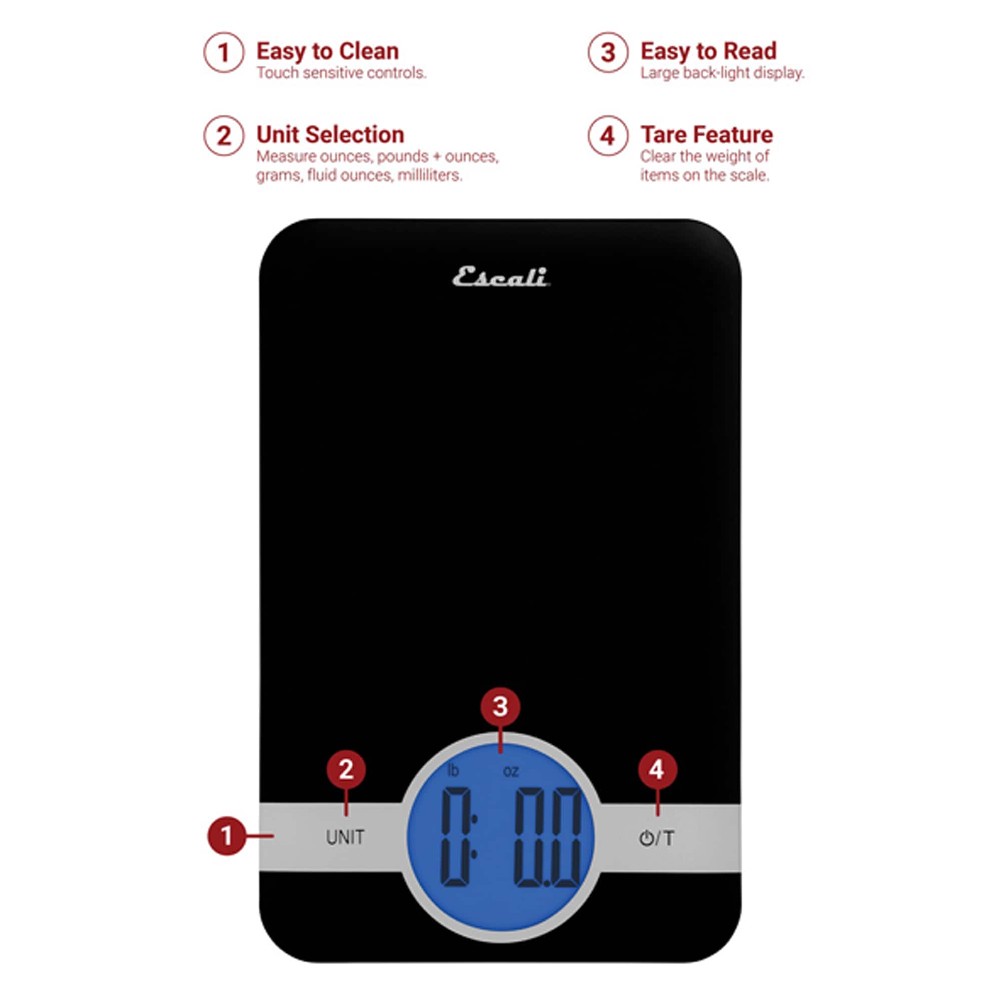 Escali Black Ciro Digital Scale
