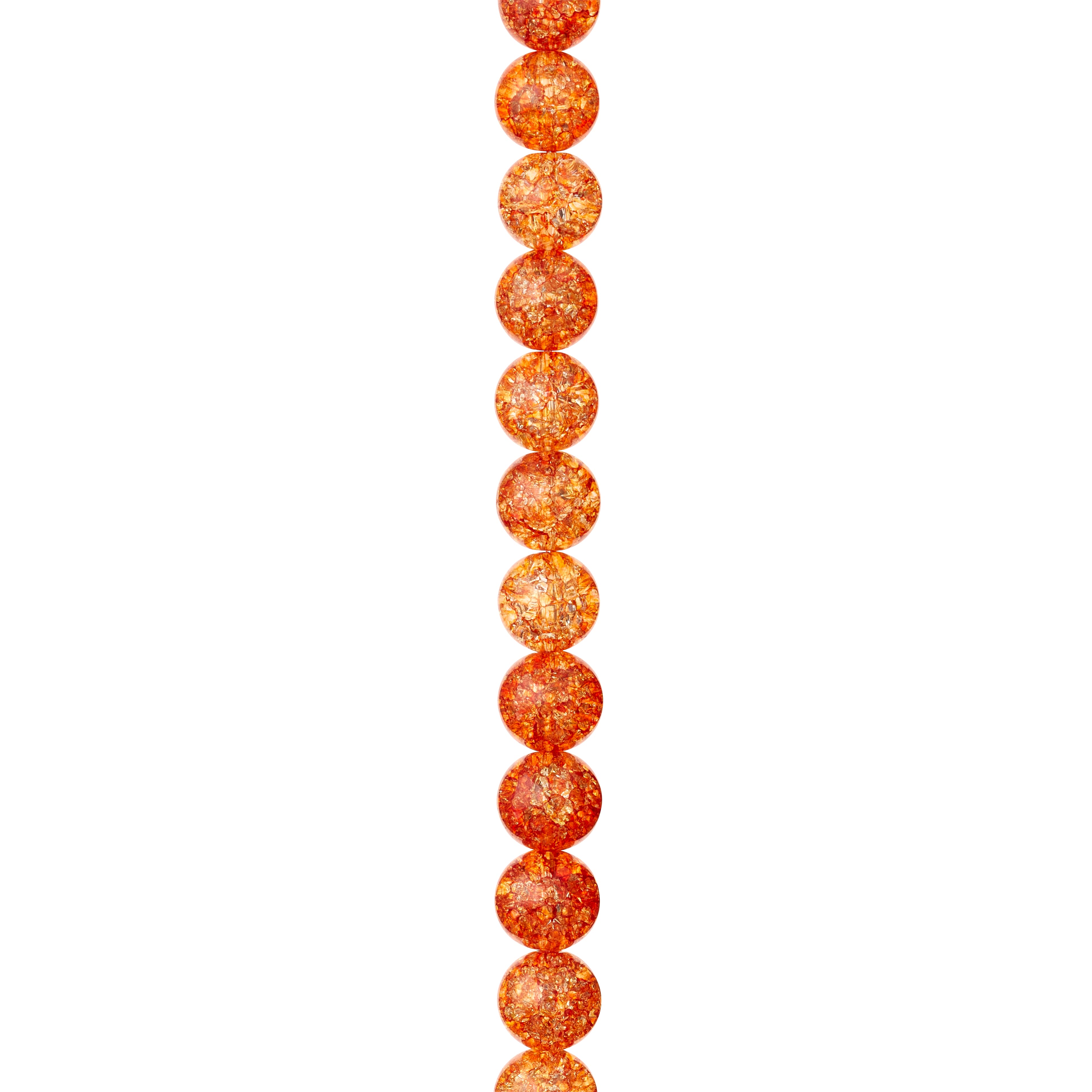 12 Pack: Orange Crackled Quartzite Round Beads, 8mm by Bead Landing™