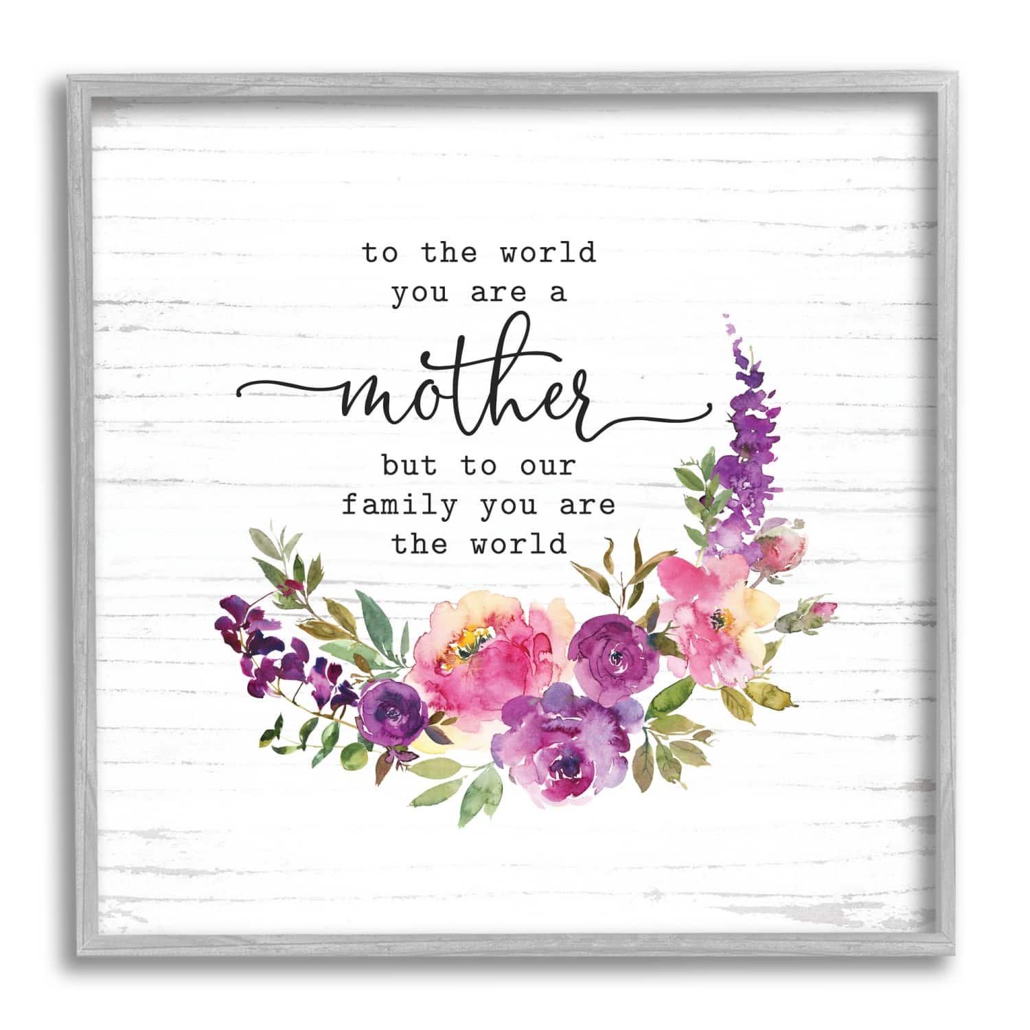 Stupell Industries Sentimental Mother's Day Flower Quote Watercolor Detail Framed Giclee Art