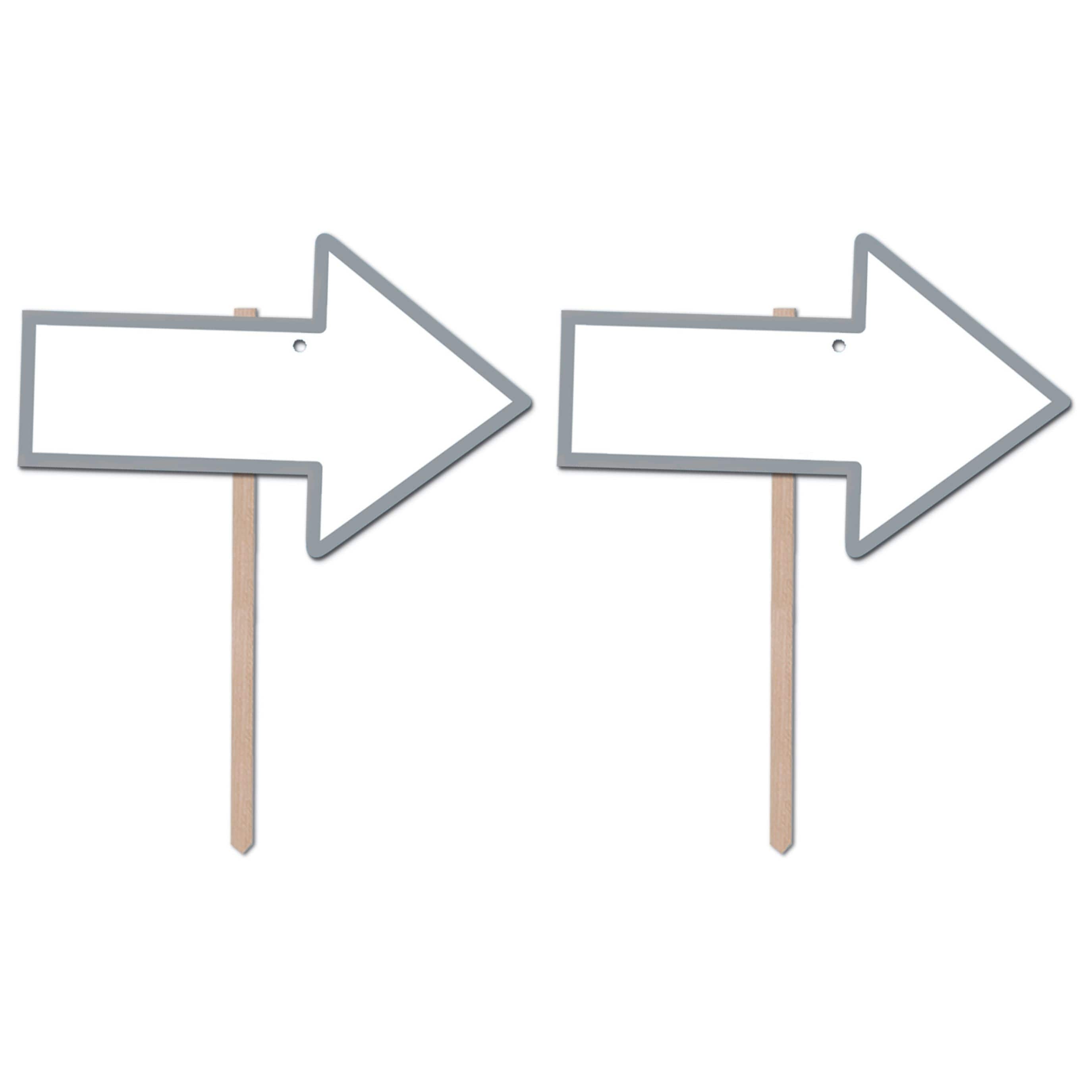 Beistle 9.75" x 15.25" White Blank Arrow Yard Signs, 2ct.