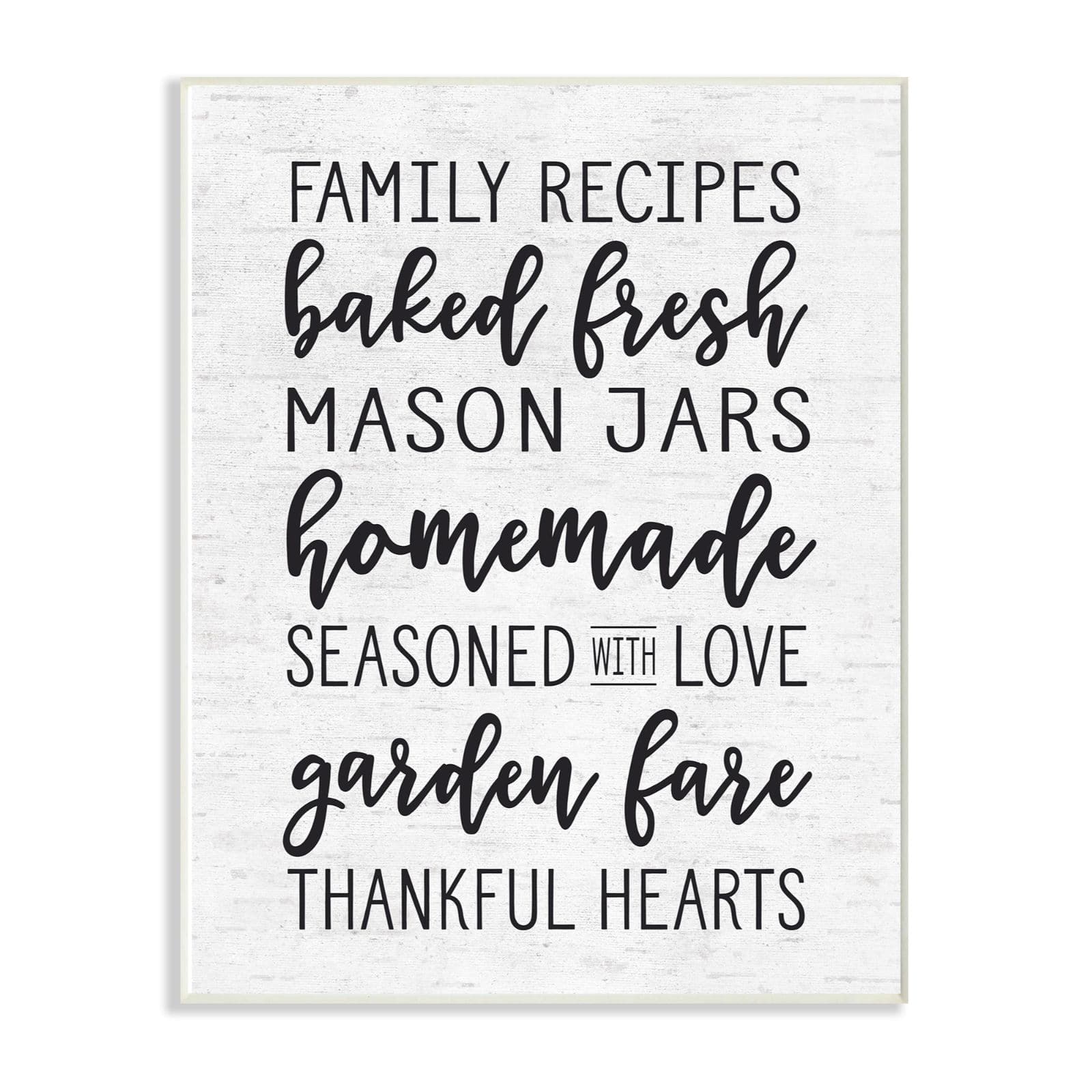 Stupell Industries Family Recipes Typography Wall Plaque