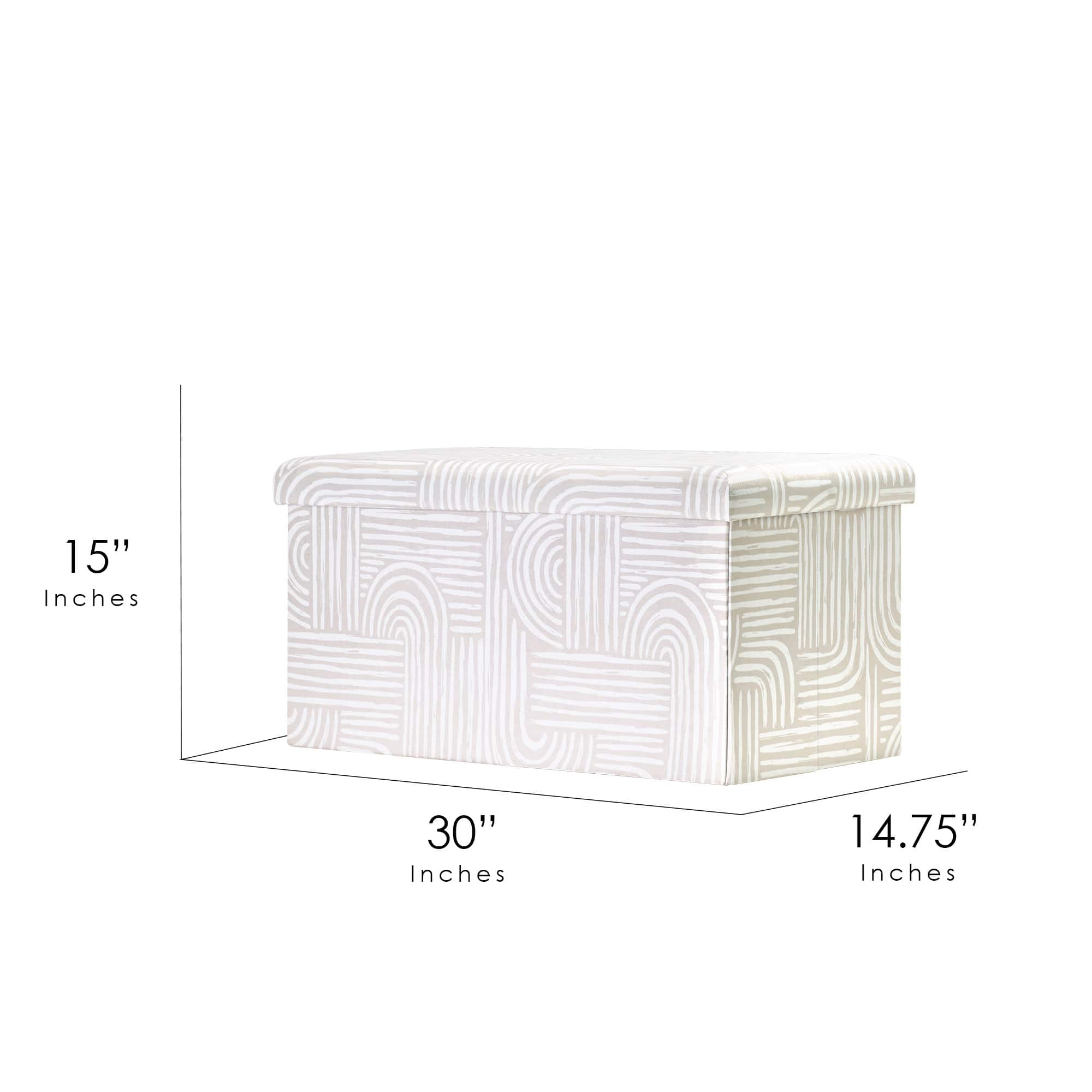 American Art Decor Concealed Cache Padded Foldable Storage Stool - 2.75" x 30"