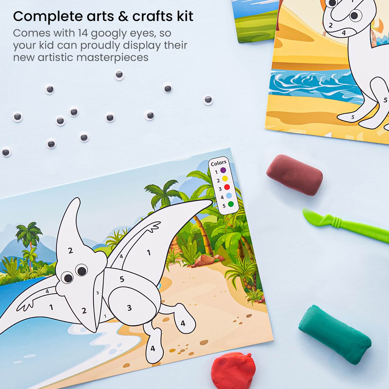 Arteza® Kids Dinosaurs Clay By Numbers Kit
