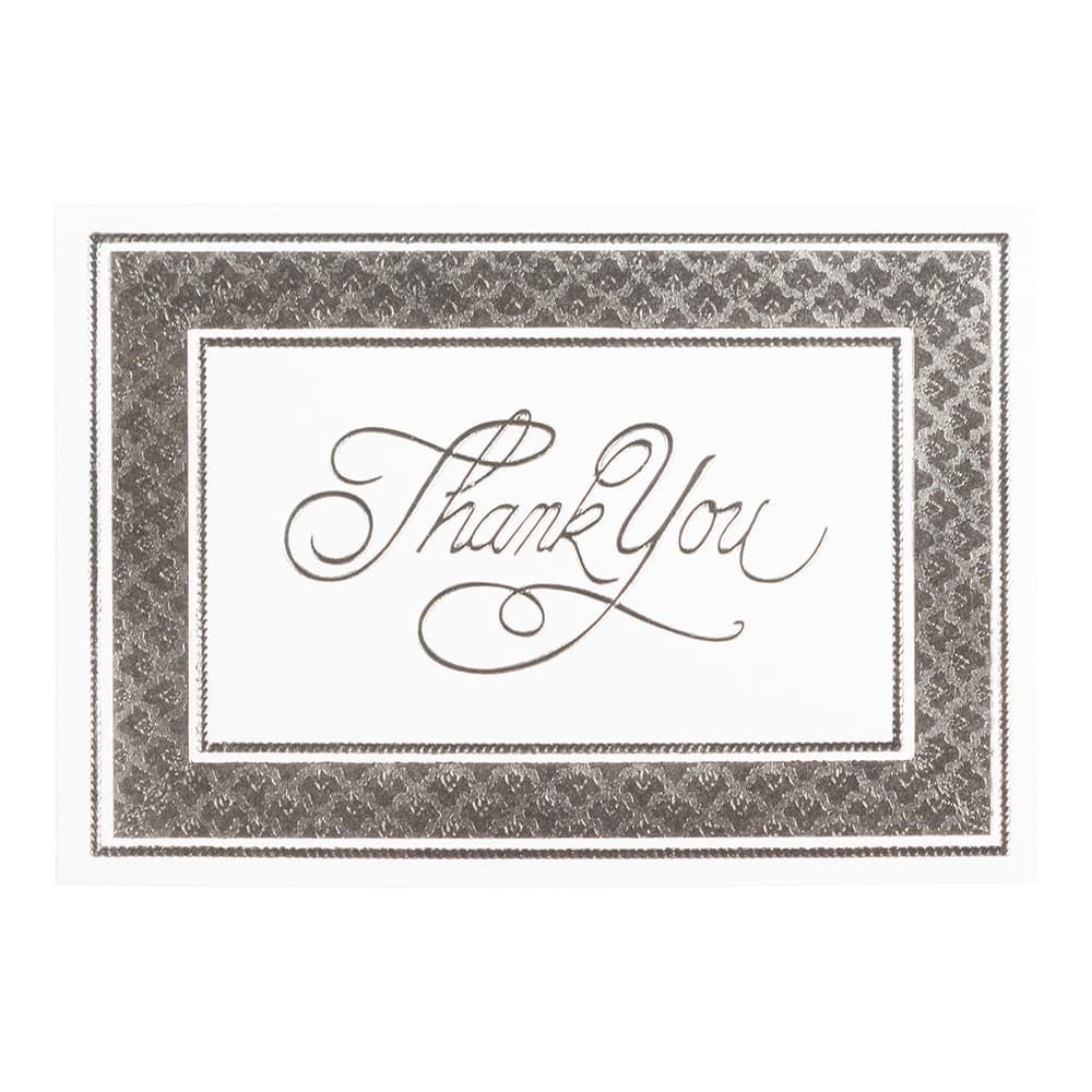 JAM Paper Thank You Card Set with Silver Border