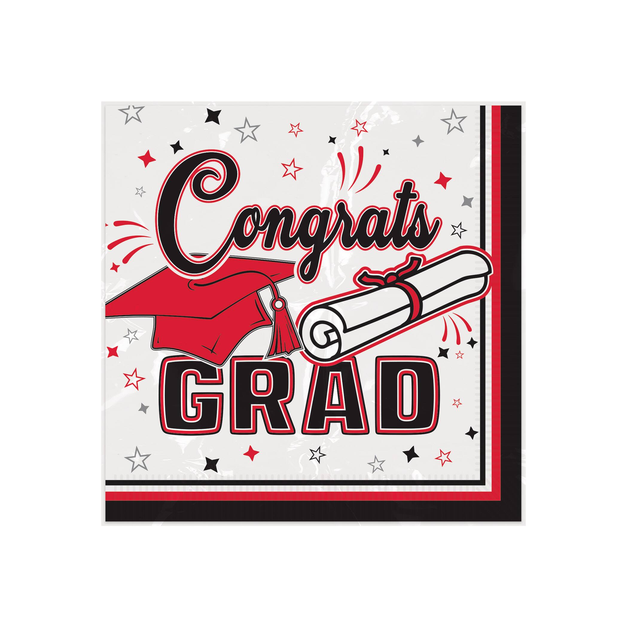 Beistle Congrats Grad 2-Ply Beverage Napkins