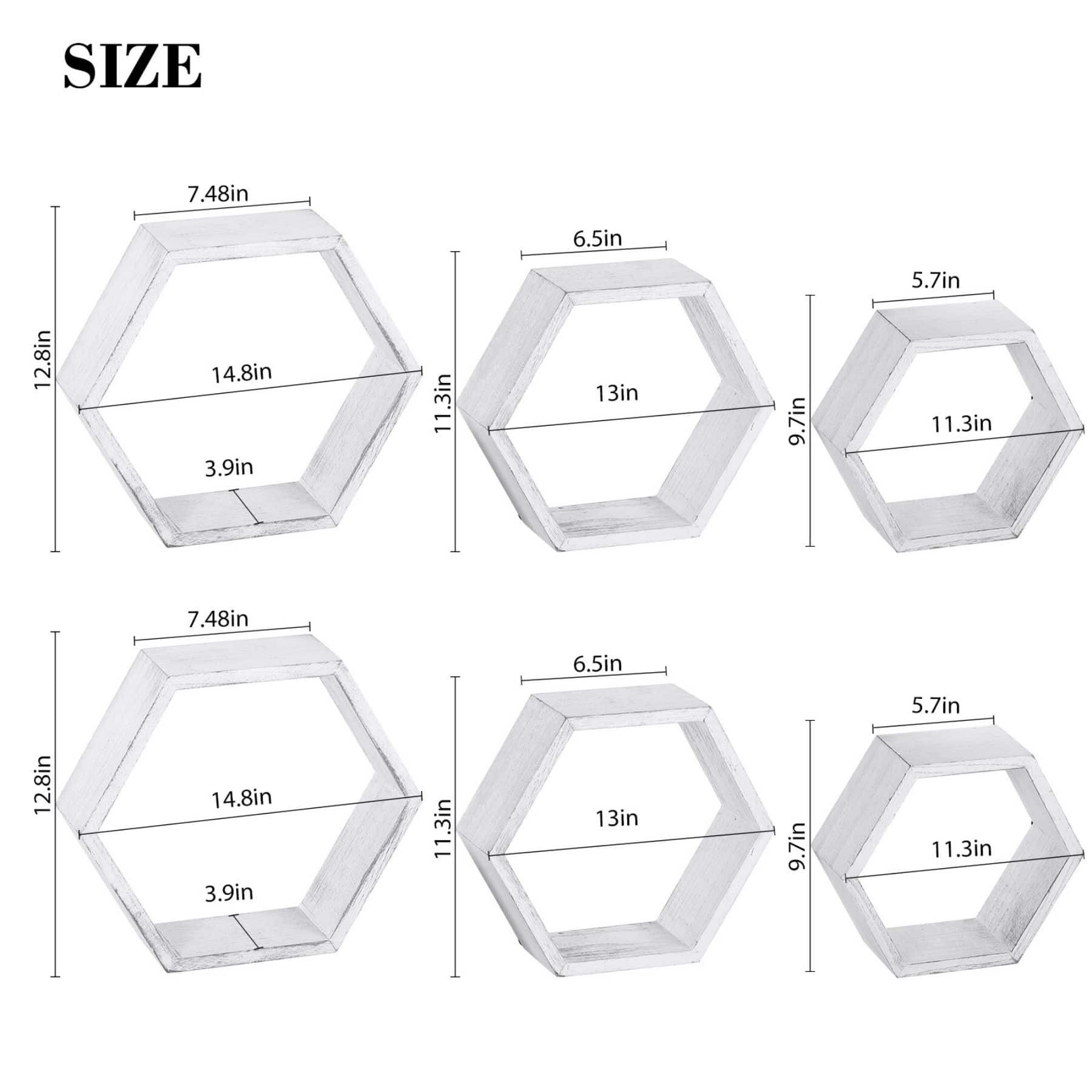 NEX™ LIANTRAL Hexagon Floating Wood Shelves Set