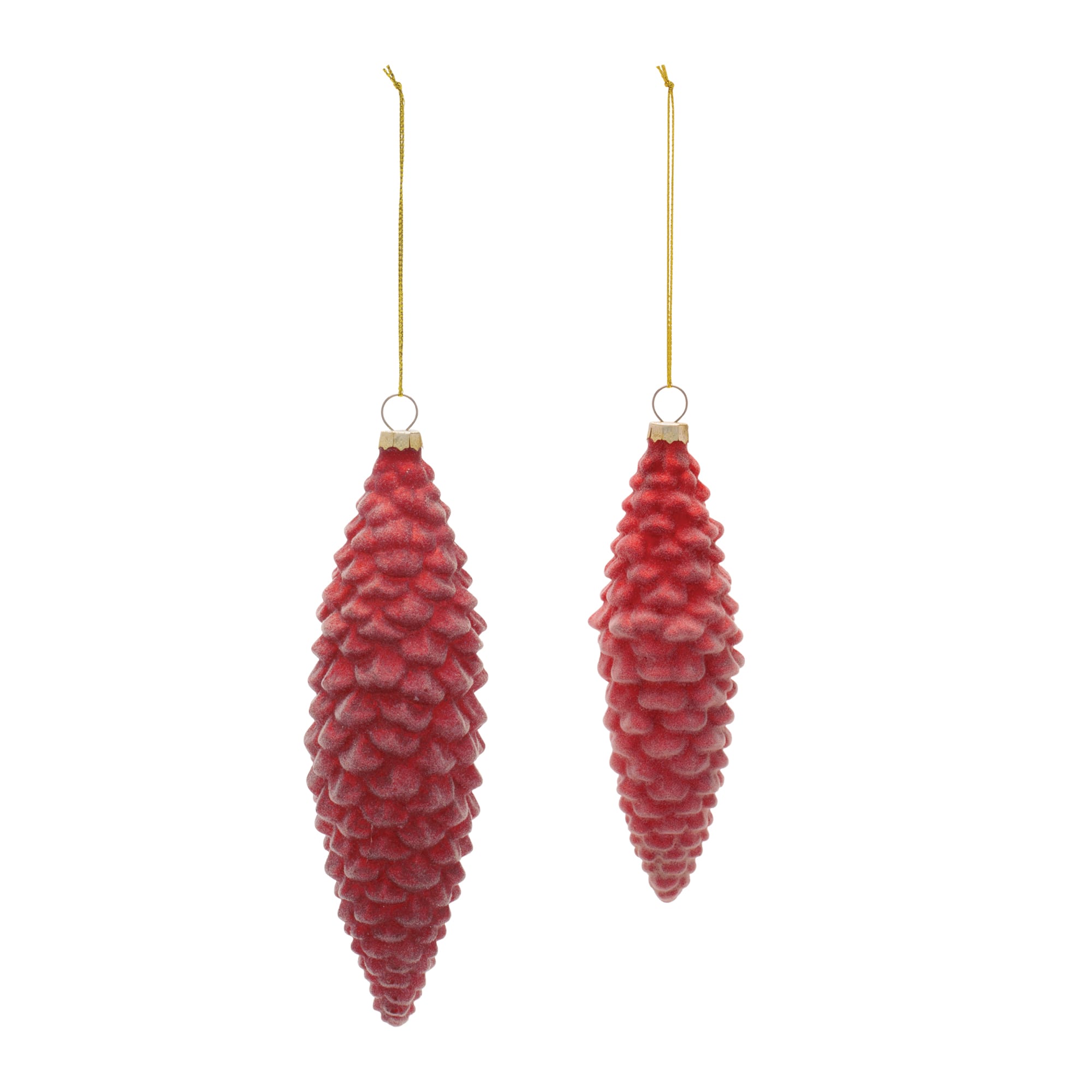 Melrose Pinecone Glass Ornaments Set