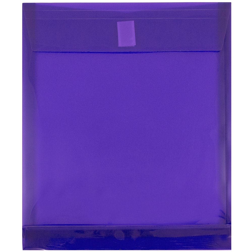 JAM Paper 9.75" x 11.75" Assorted Plastic Expansion Envelopes with Hook & Loop Closure, 6ct.