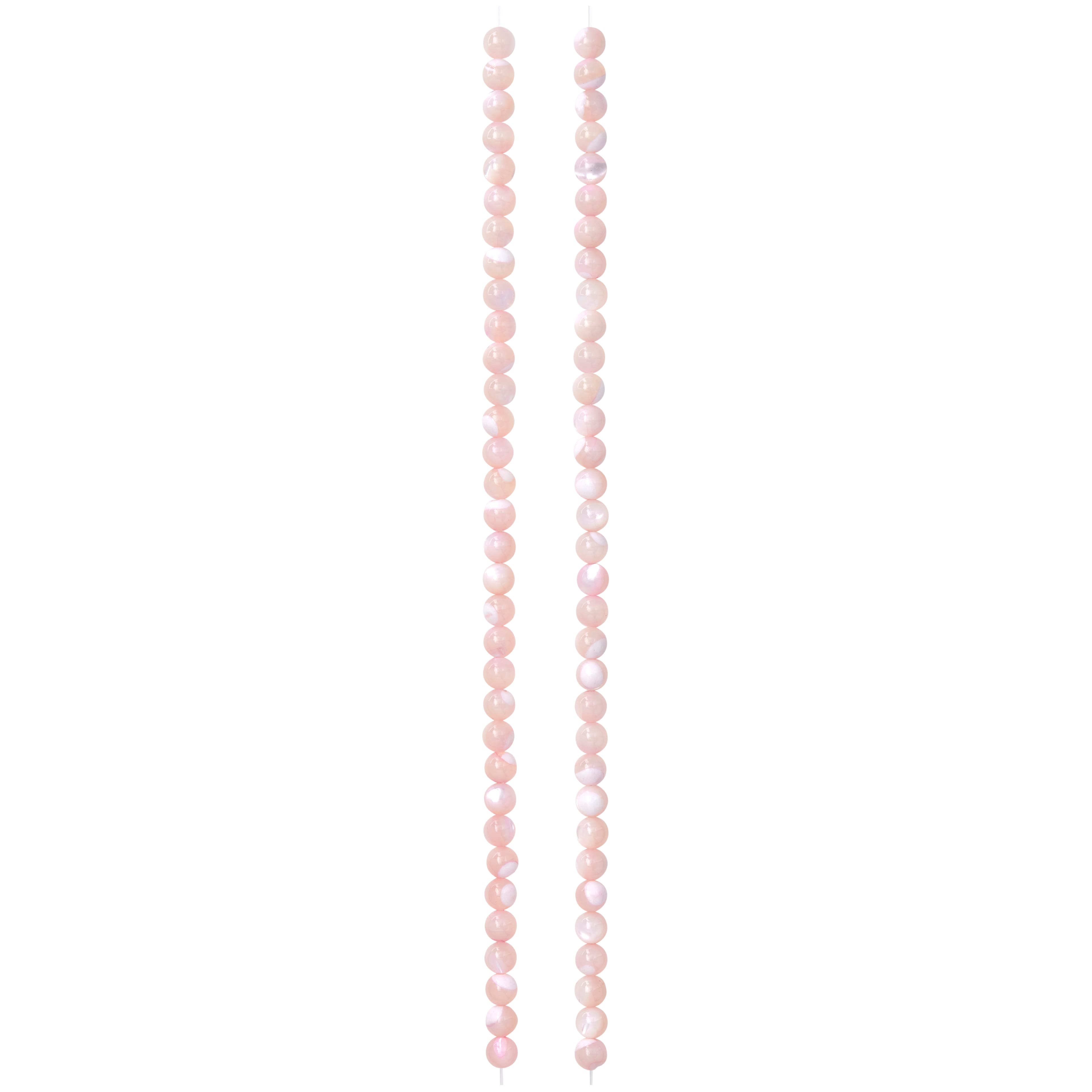 12 Pack: Light Pink Mother of Pearl Round Beads, 4mm by Bead Landing™