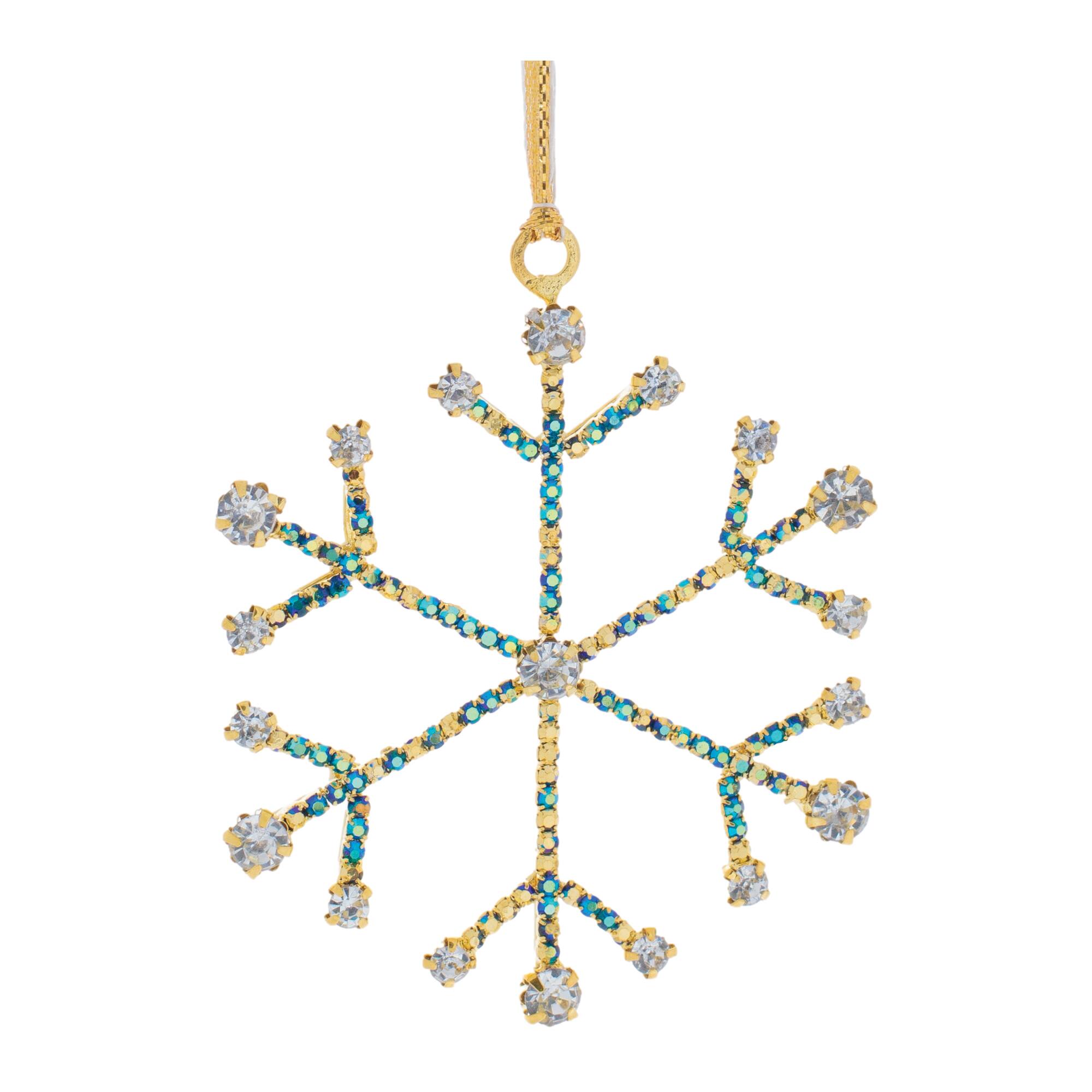 Melrose 3.5" Jeweled Metal Snowflake Ornaments Set