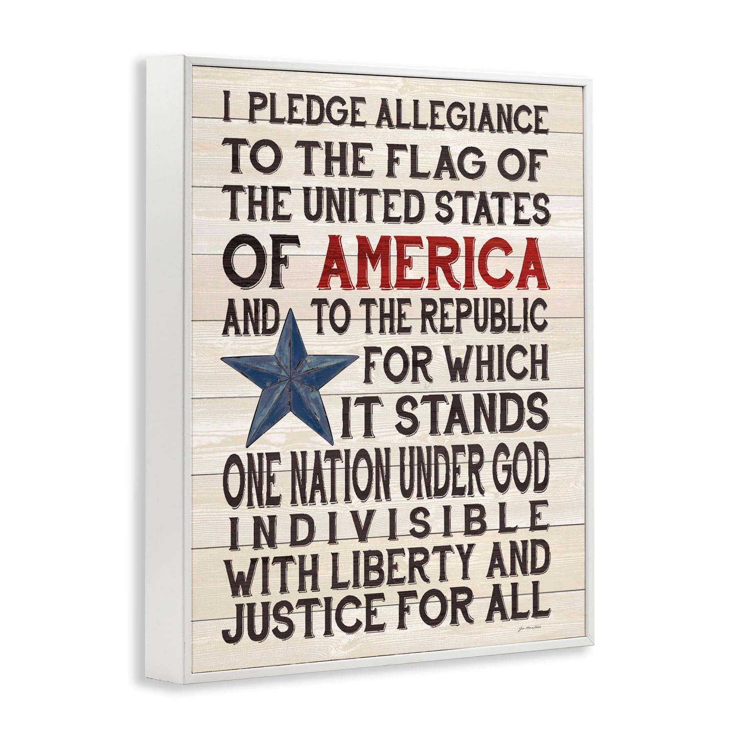 Stupell Industries Pledge of Allegiance Patriotic Framed Giclee Art