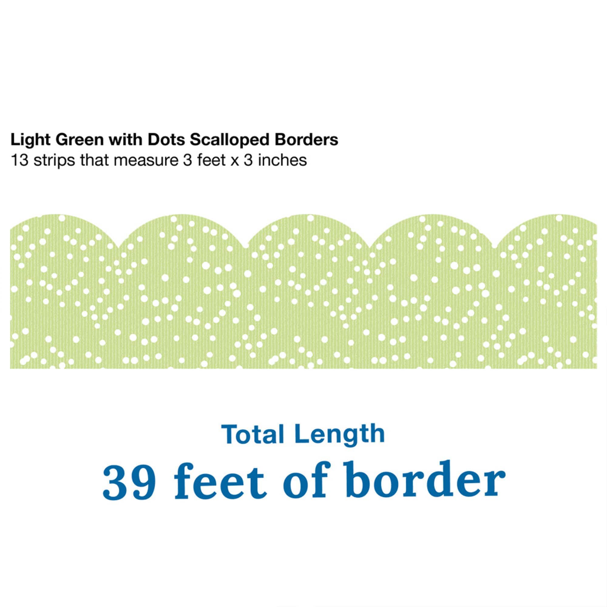 Carson Dellosa® Education Crafty & Cool Light Green with Dots Scallop Borders, 6 Packs of 13