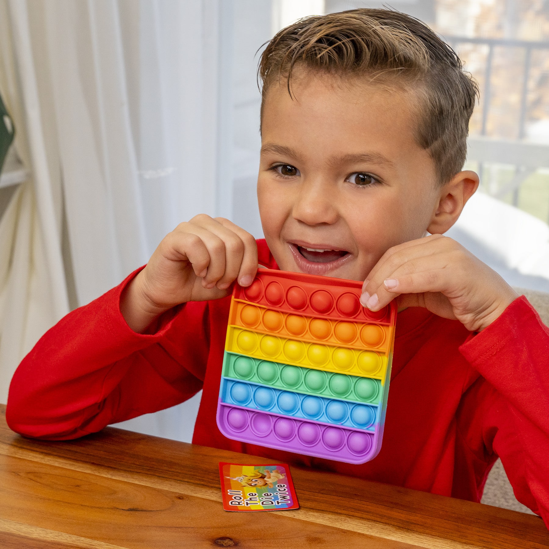 The Fidget Game 5" x 5" Rainbow Pop It Mats, 4ct.