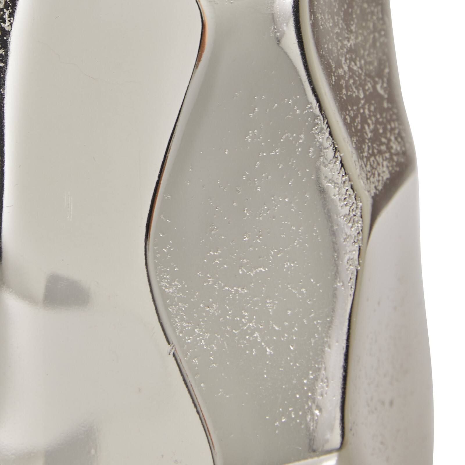 Silver Aluminum Contemporary Vase, 15" x 7" x 7"