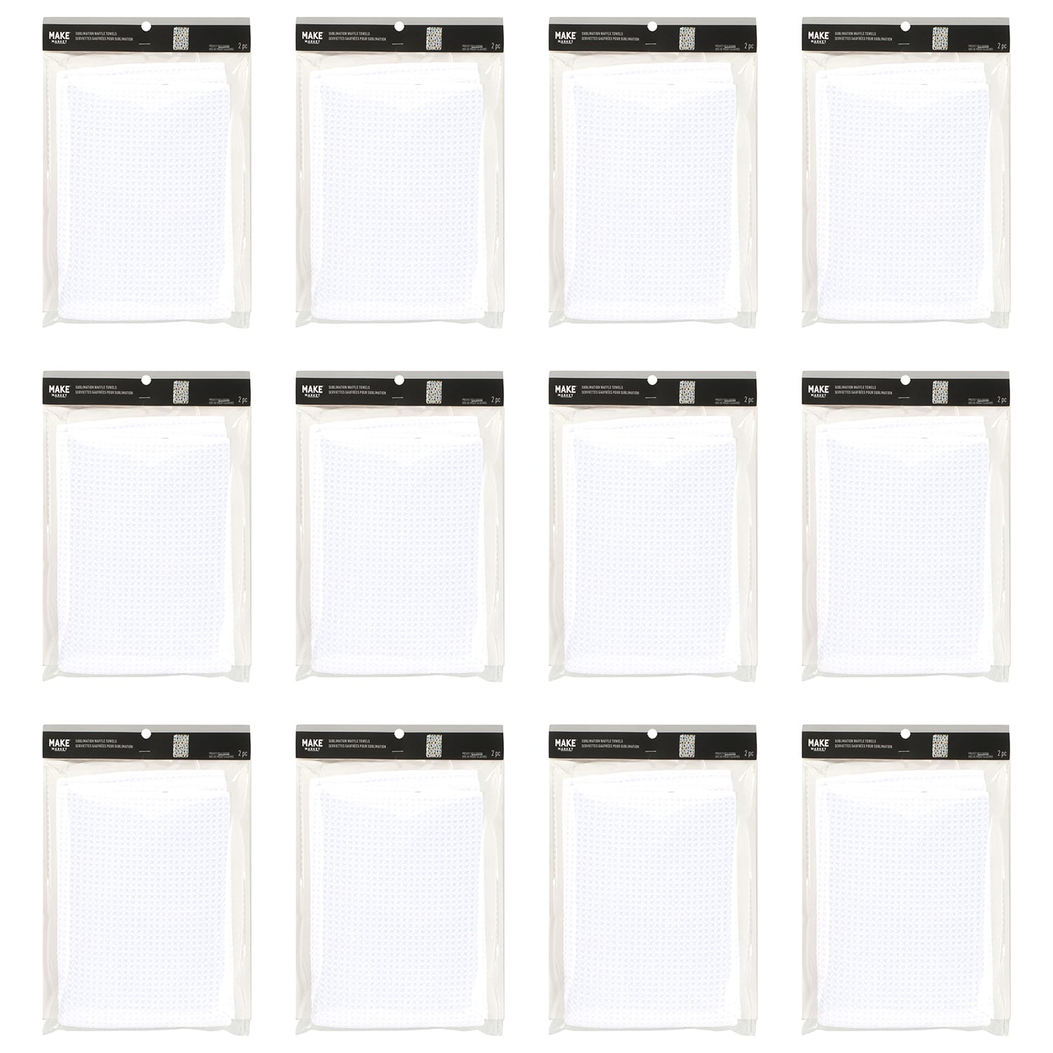 12 Packs: 2 ct. (24 total) 16" x 24" Sublimation Waffle Towels by Make Market®