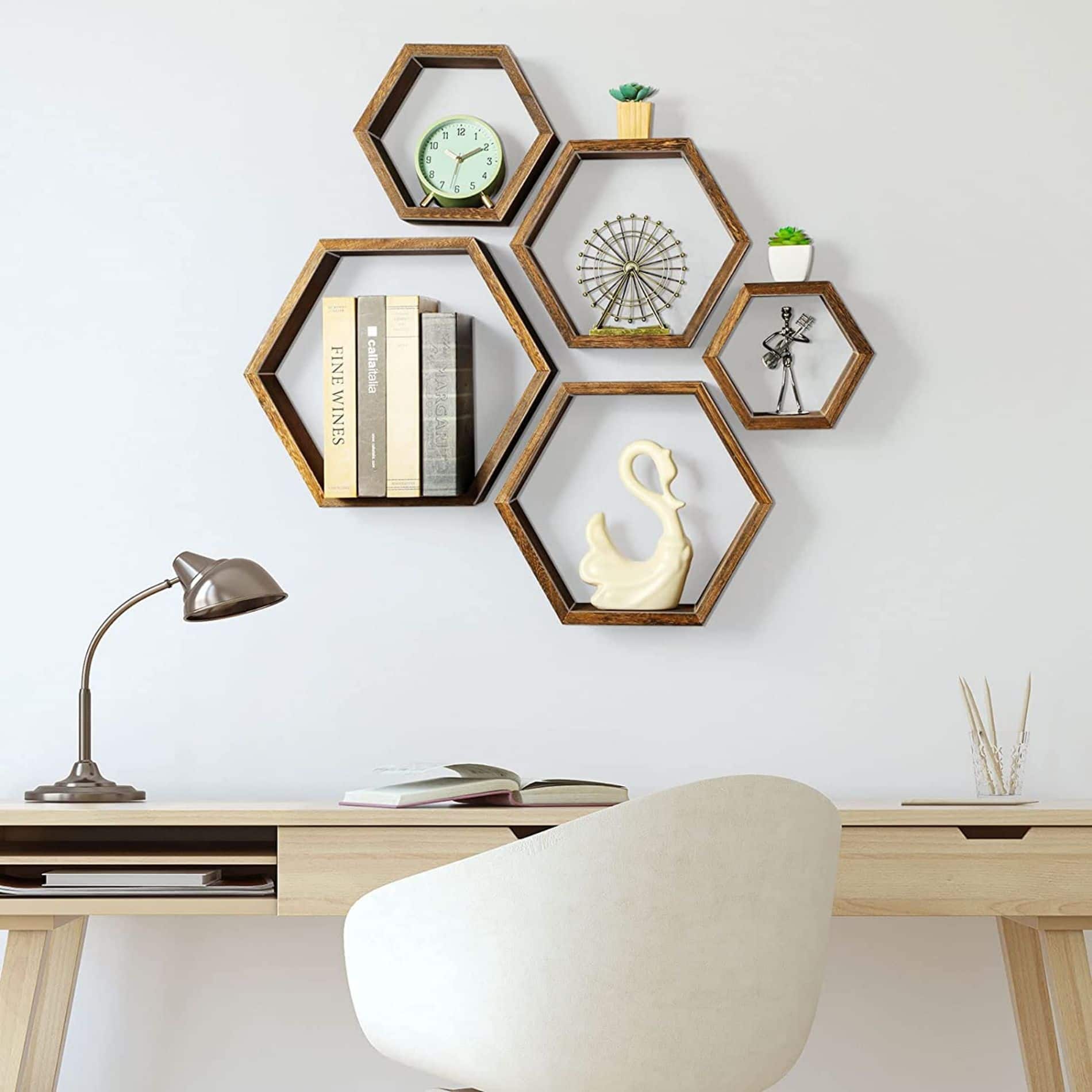 NEX™ Hexagon Floating Honeycomb Shelves Set