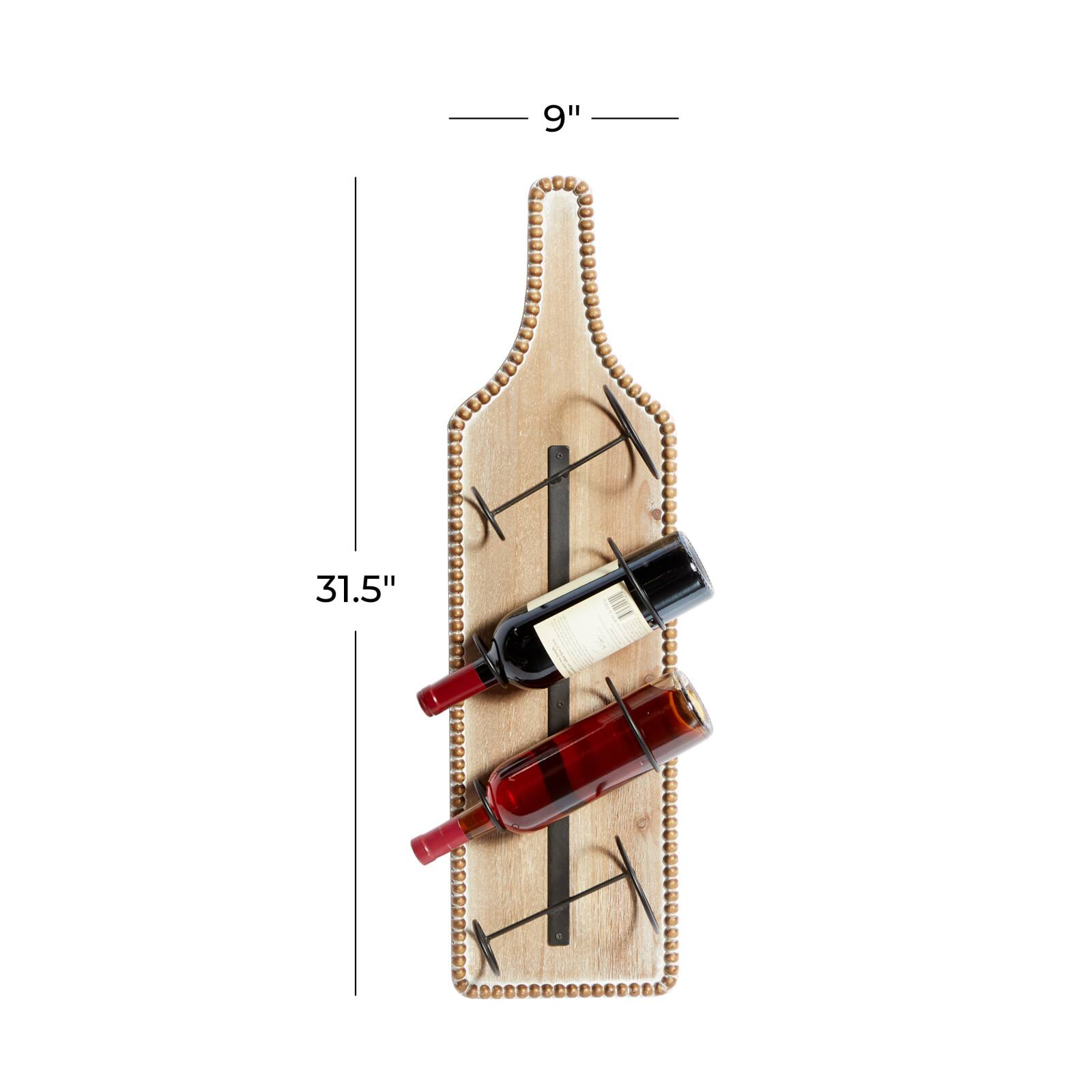 32" Brown Wood Farmhouse Wine Holder