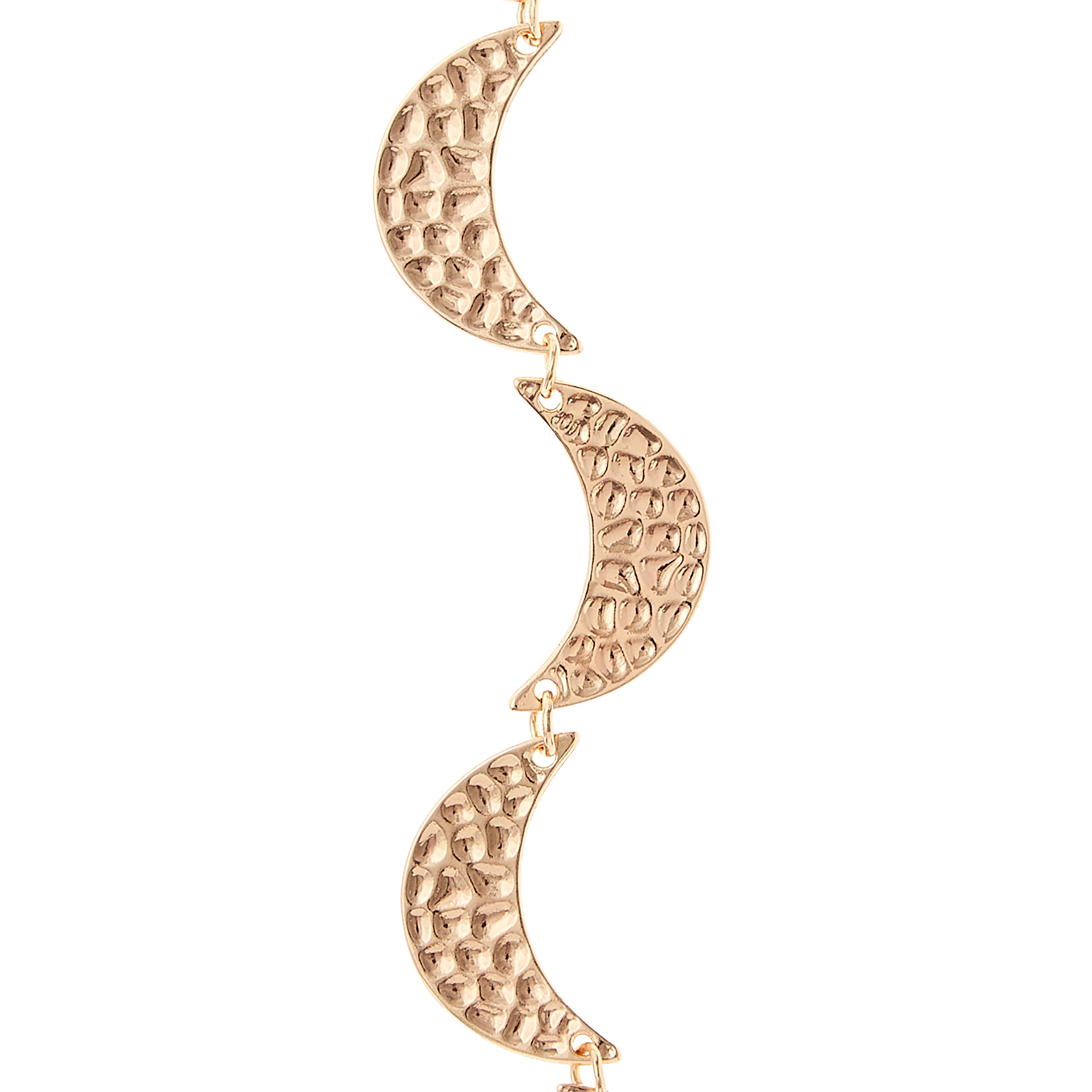 Gold Hammered Metal Moon Beads, 1" by Bead Landing™