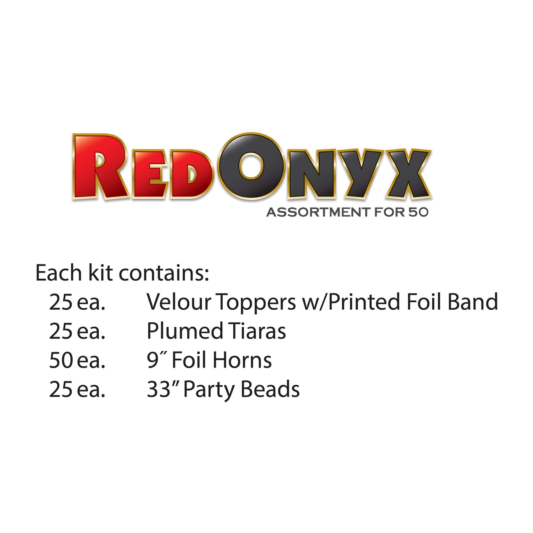 Beistle Black & Red New Year Onyx Party Favor Kit for 50