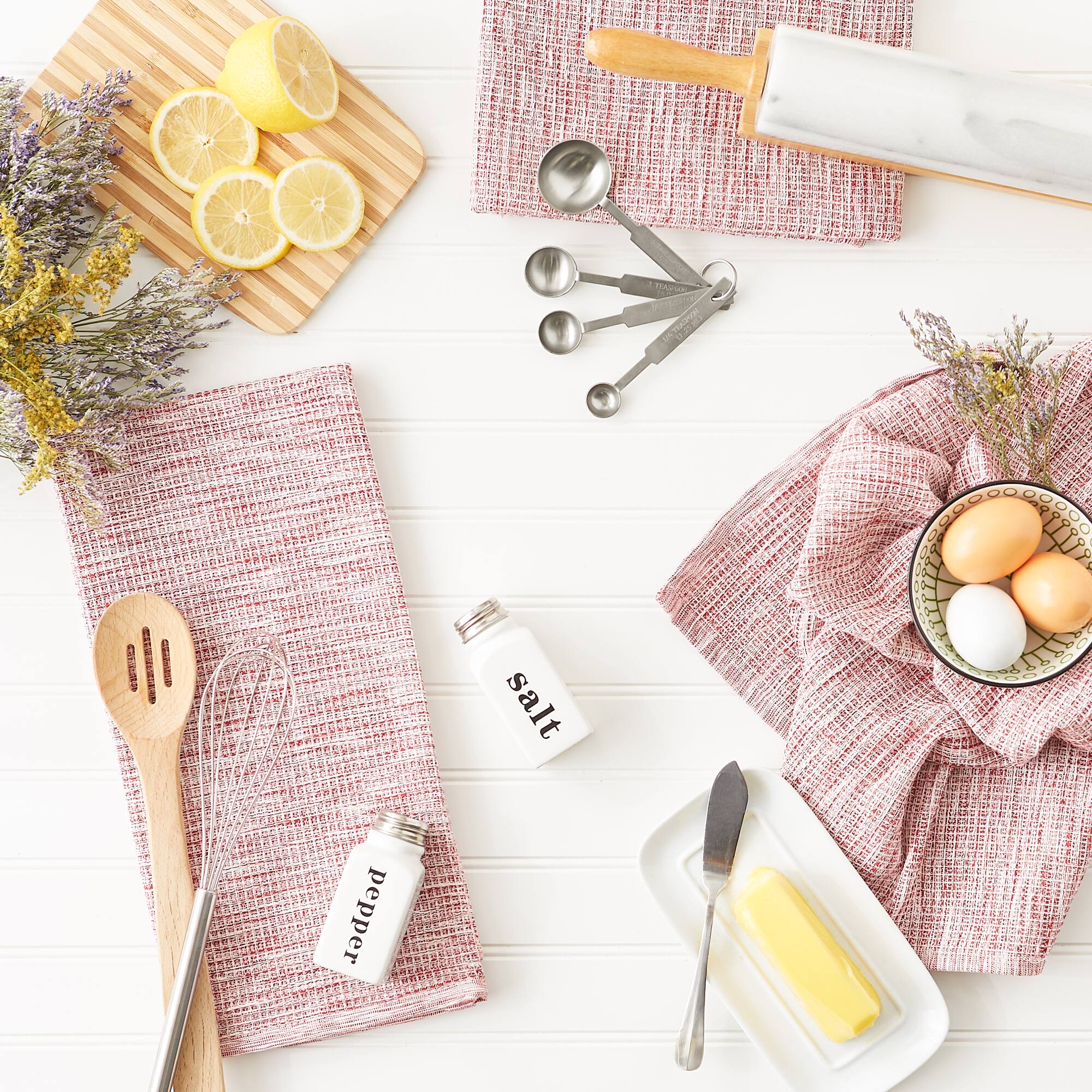 DII® Tonal Recycled Cotton Waffle Dish Towels