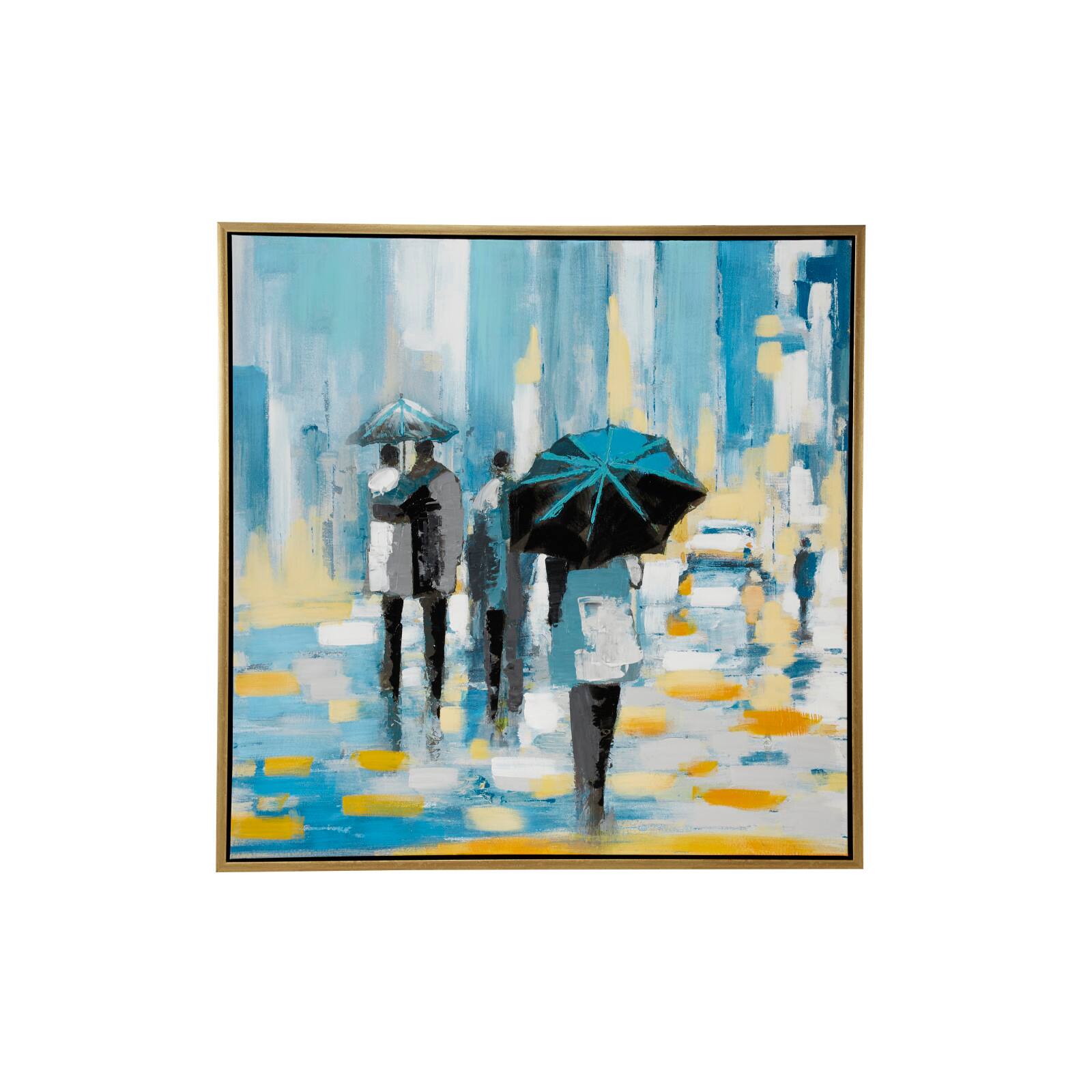 Blue Contemporary Canvas Wall Art, 39" x 39"