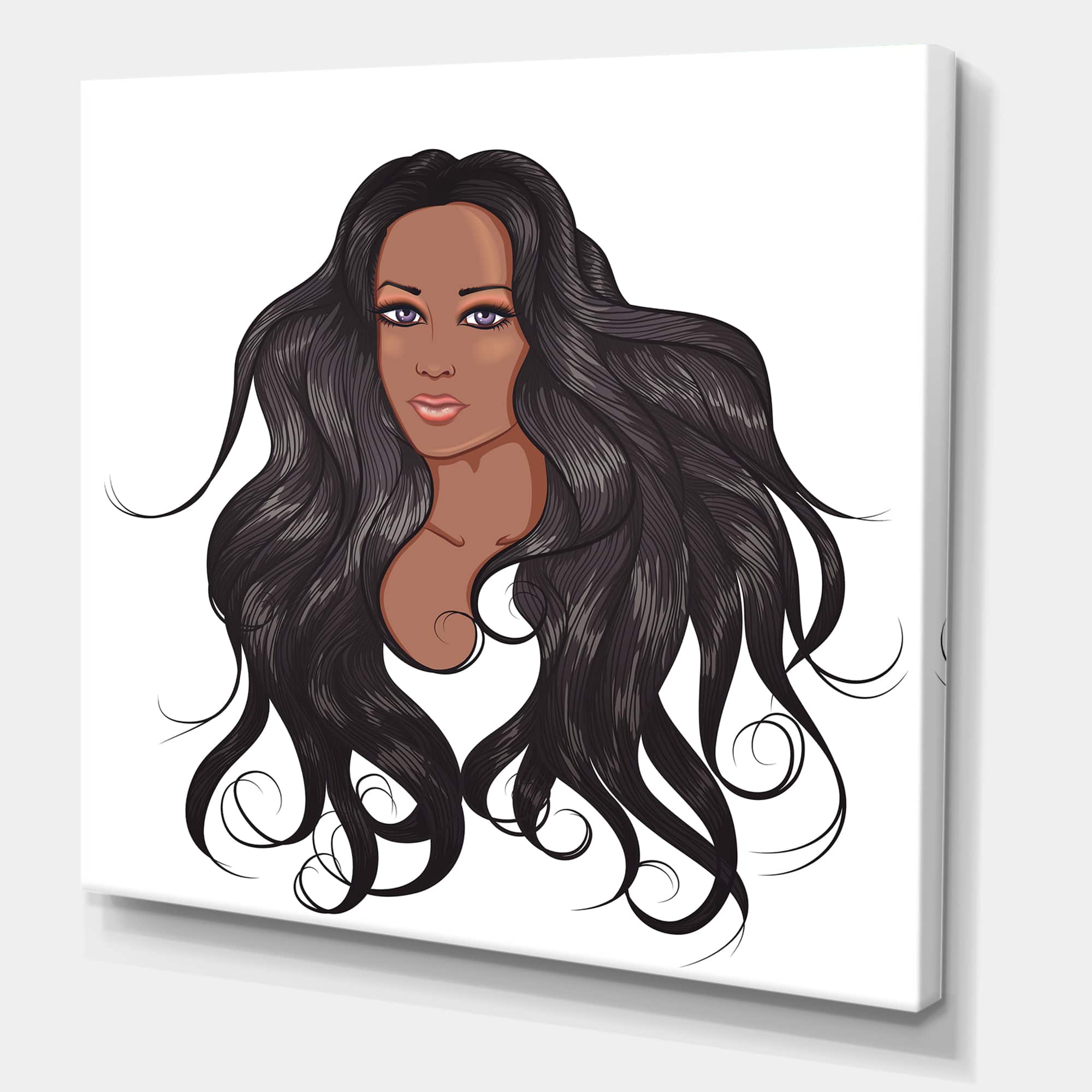 Designart - Portrait Of African American Woman XV - Modern Canvas Wall Art Print