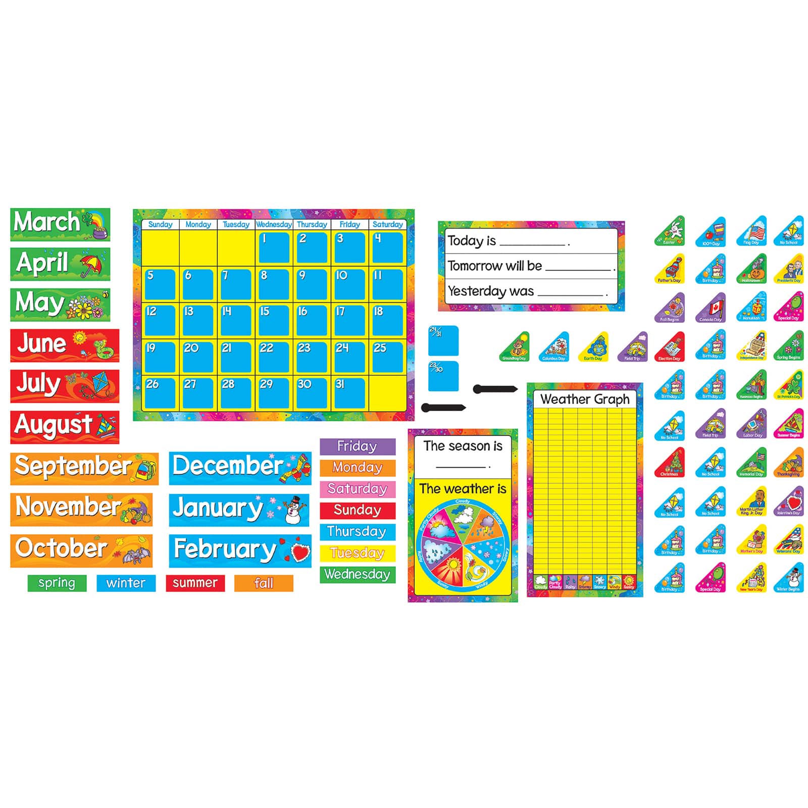 TREND Enterprises® Year Around Calendar Bulletin Board Set, Set of 2