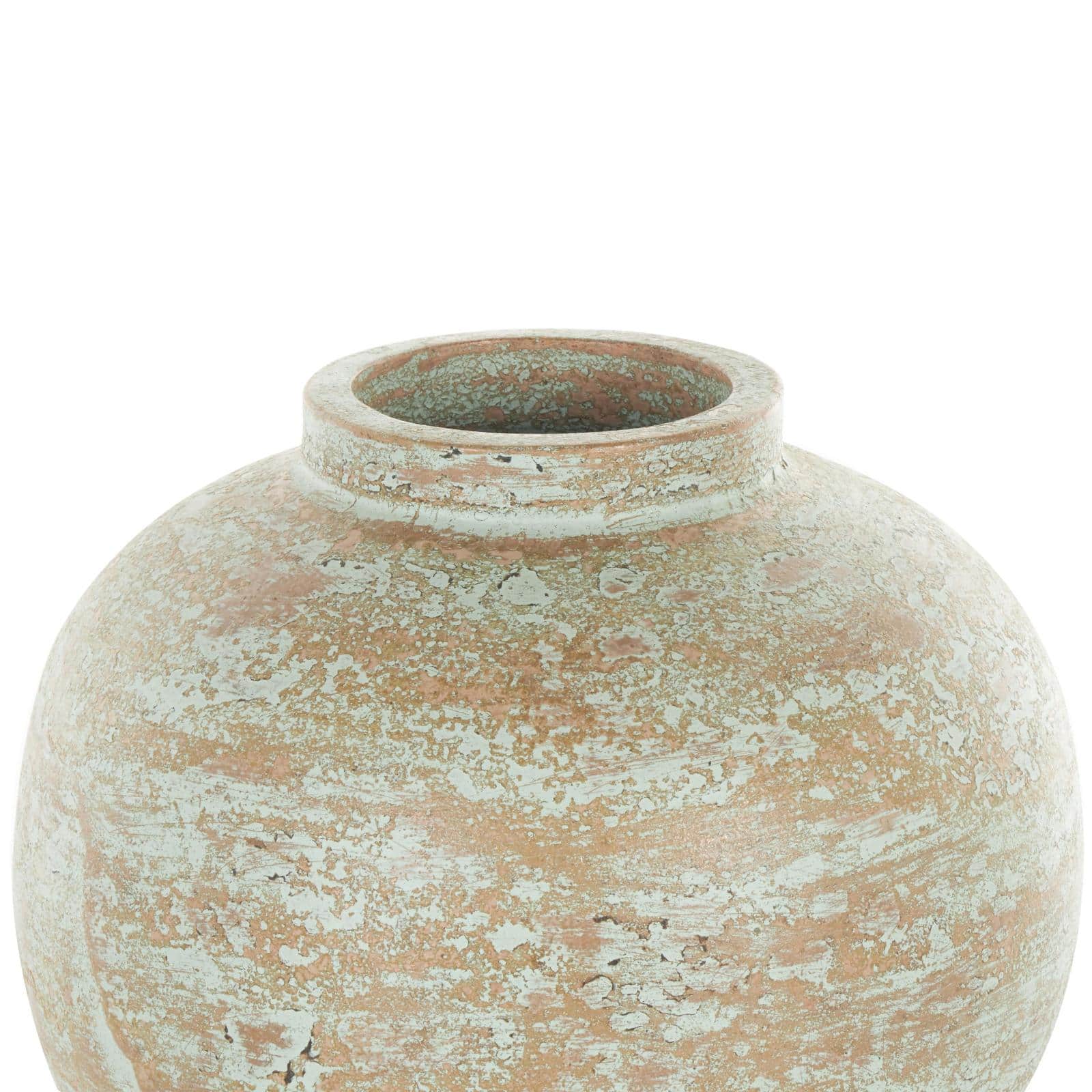 Brown Ceramic Antique Style Textured Patina Vase