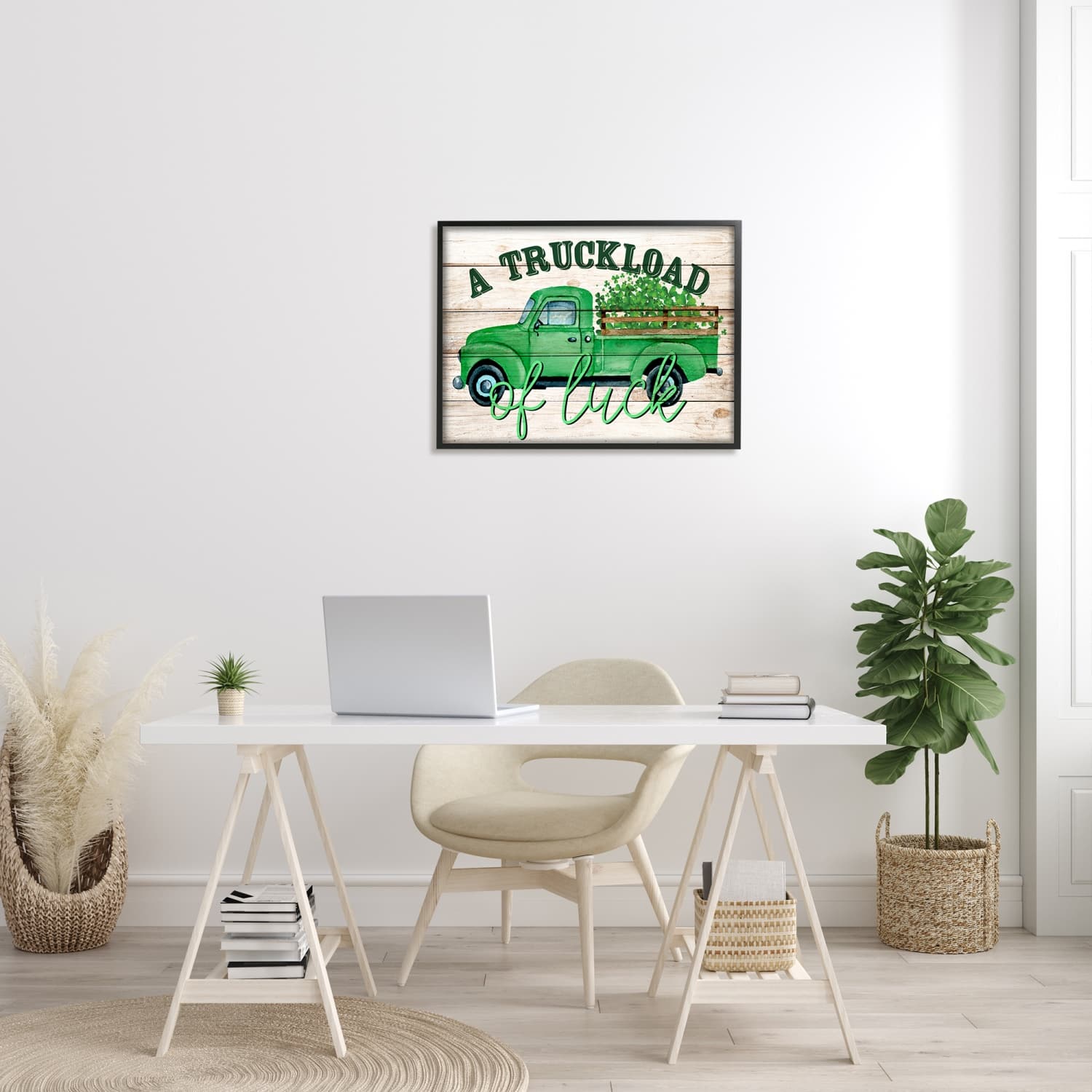 Stupell Industries Truckload Of Luck St Patrick's Day Farmhouse Framed Giclee Art