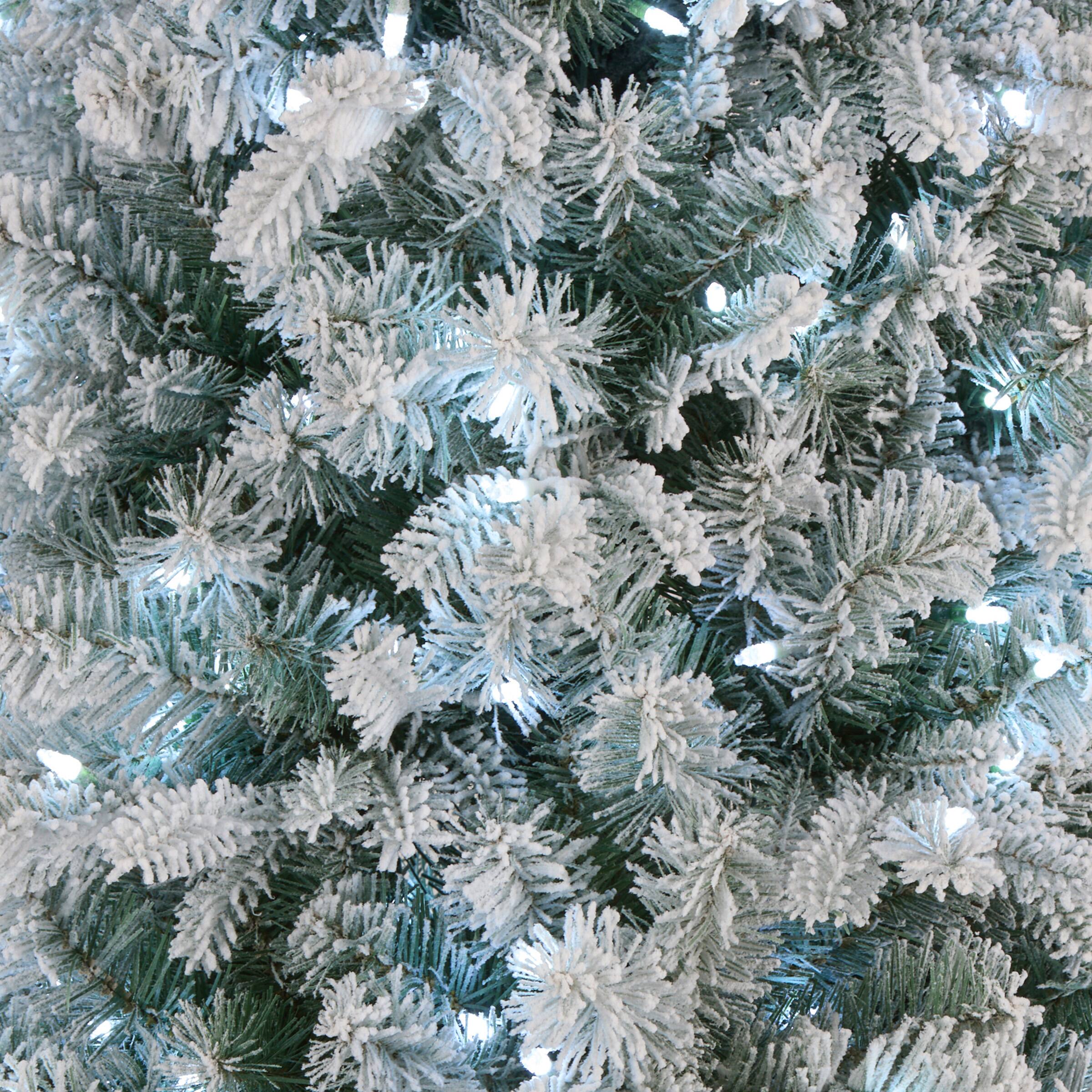6ft. Pre-Lit Snowy Comet Slim Blue Artificial Christmas Tree, Cool White LED Lights
