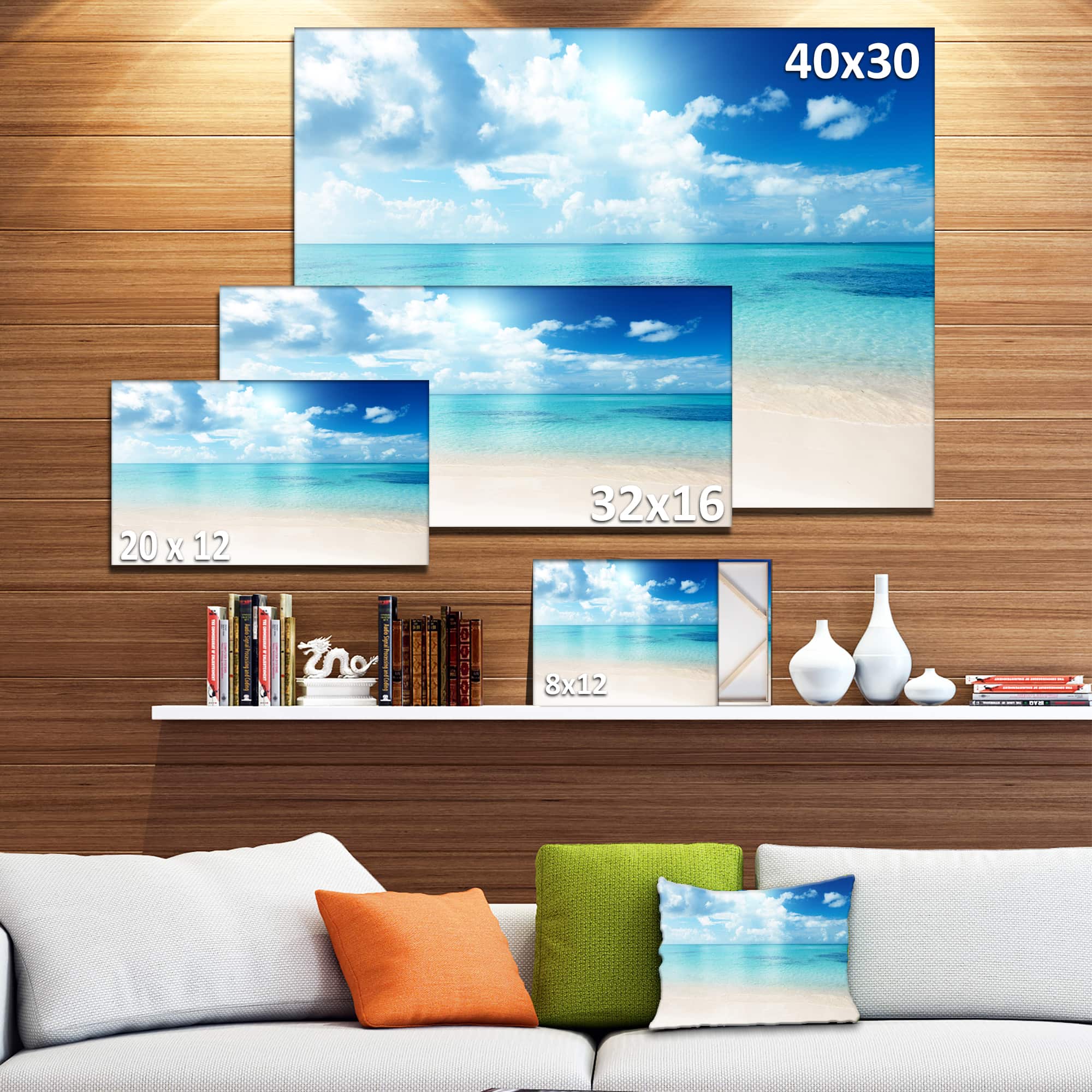Designart - Sand of Beach in Blue Caribbean Sea