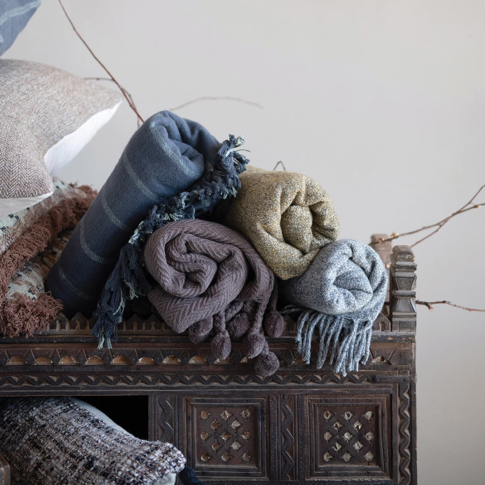 Hello Honey® Iron Colored Woven Cotton Throw Blanket with Tassels