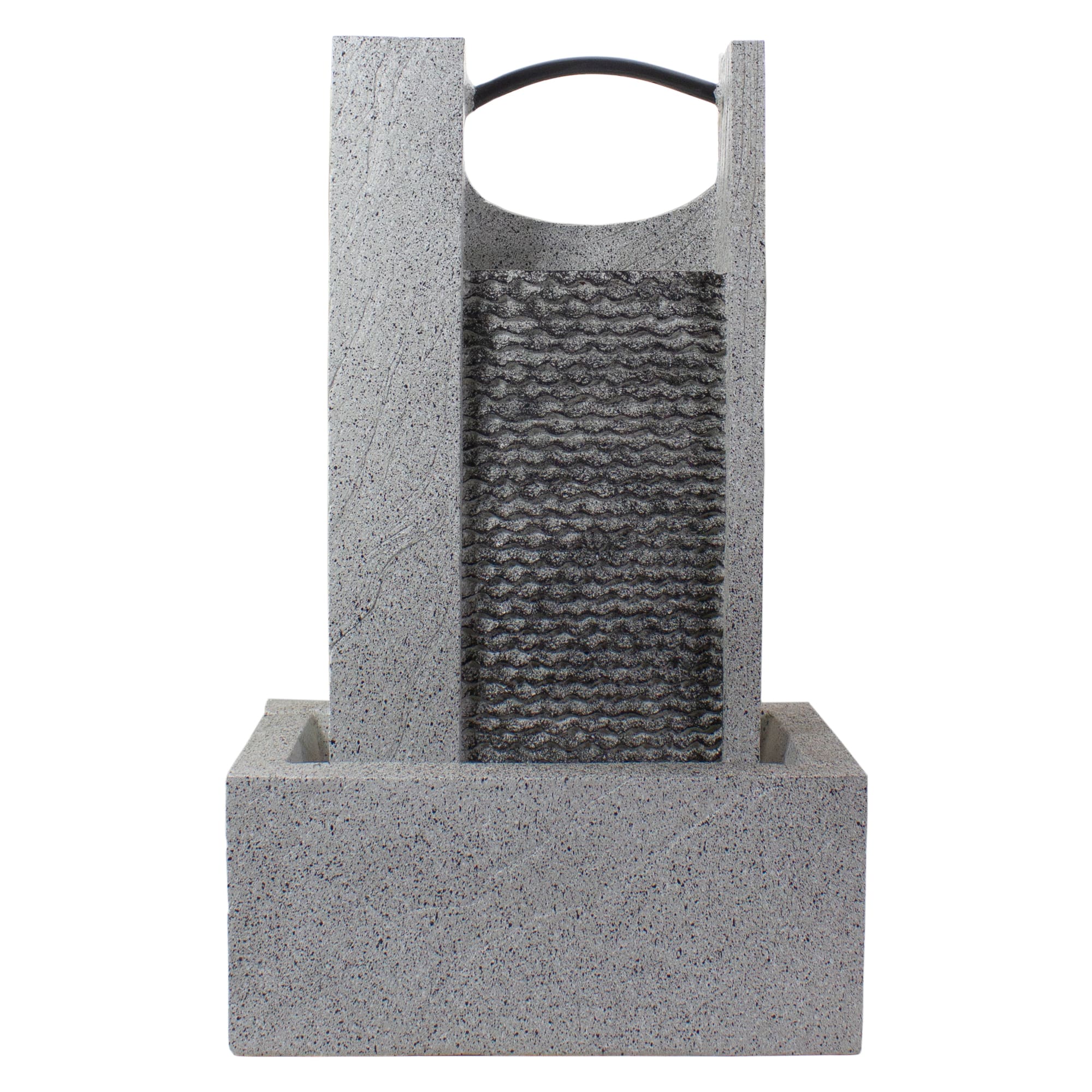23" Gray Modern Style Rainfall Outdoor Water Fountain