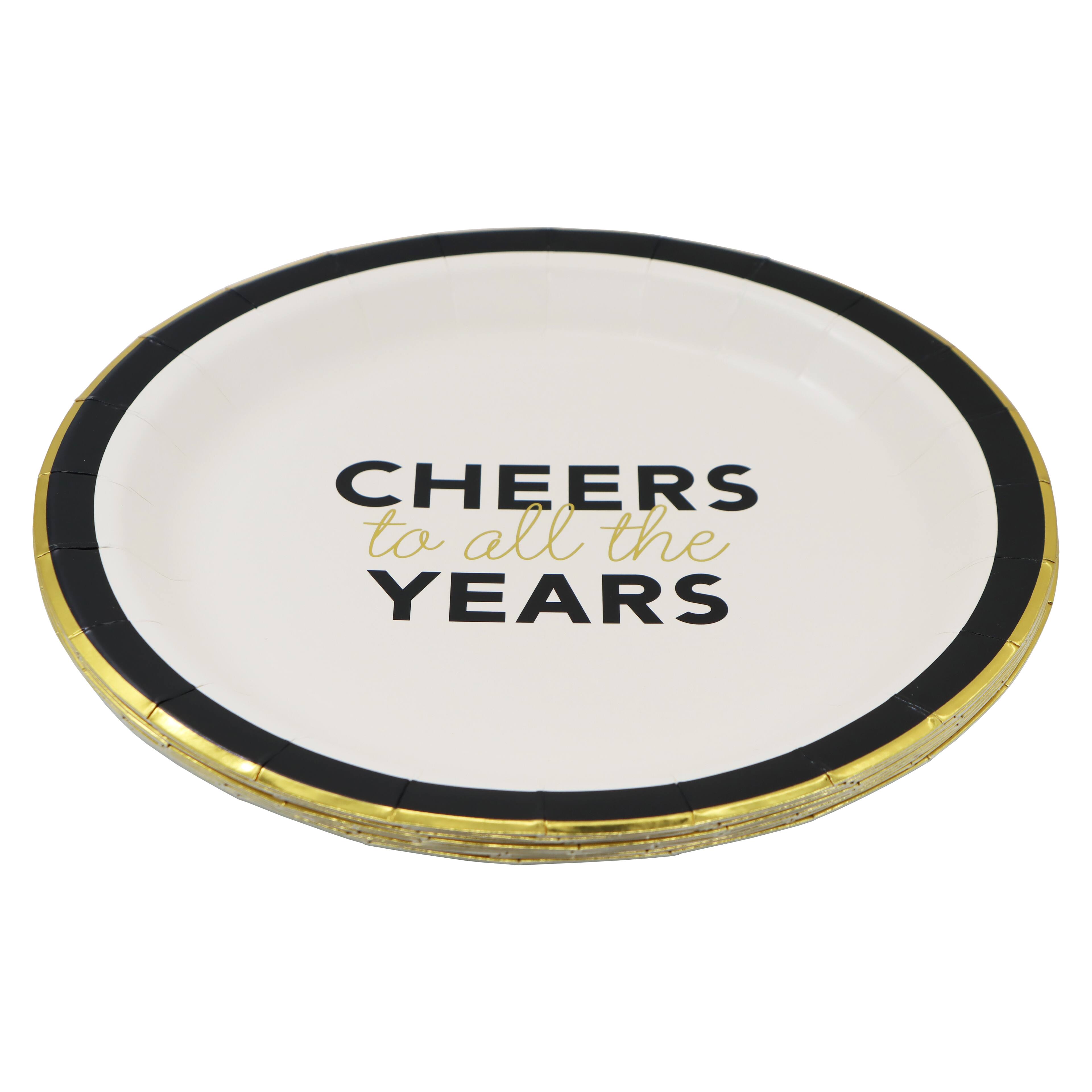 12 Packs: 8 ct. (96 total) 9" Cheers to all the Years Dinner Plates by Celebrate It™