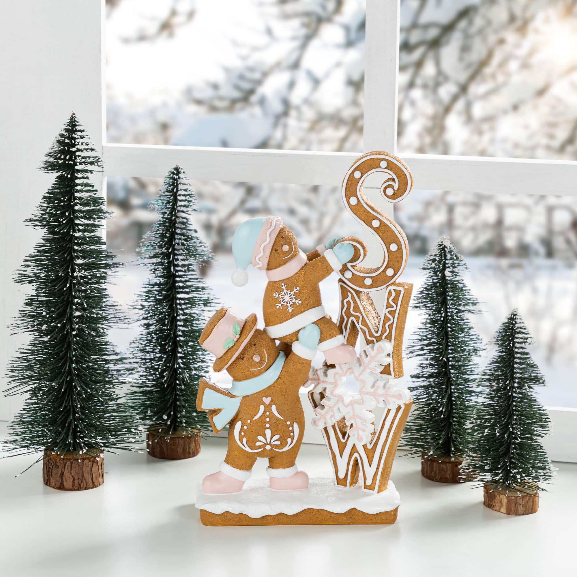 Glitzhome® 12.5" Resin Christmas Gingerbread Table Decor