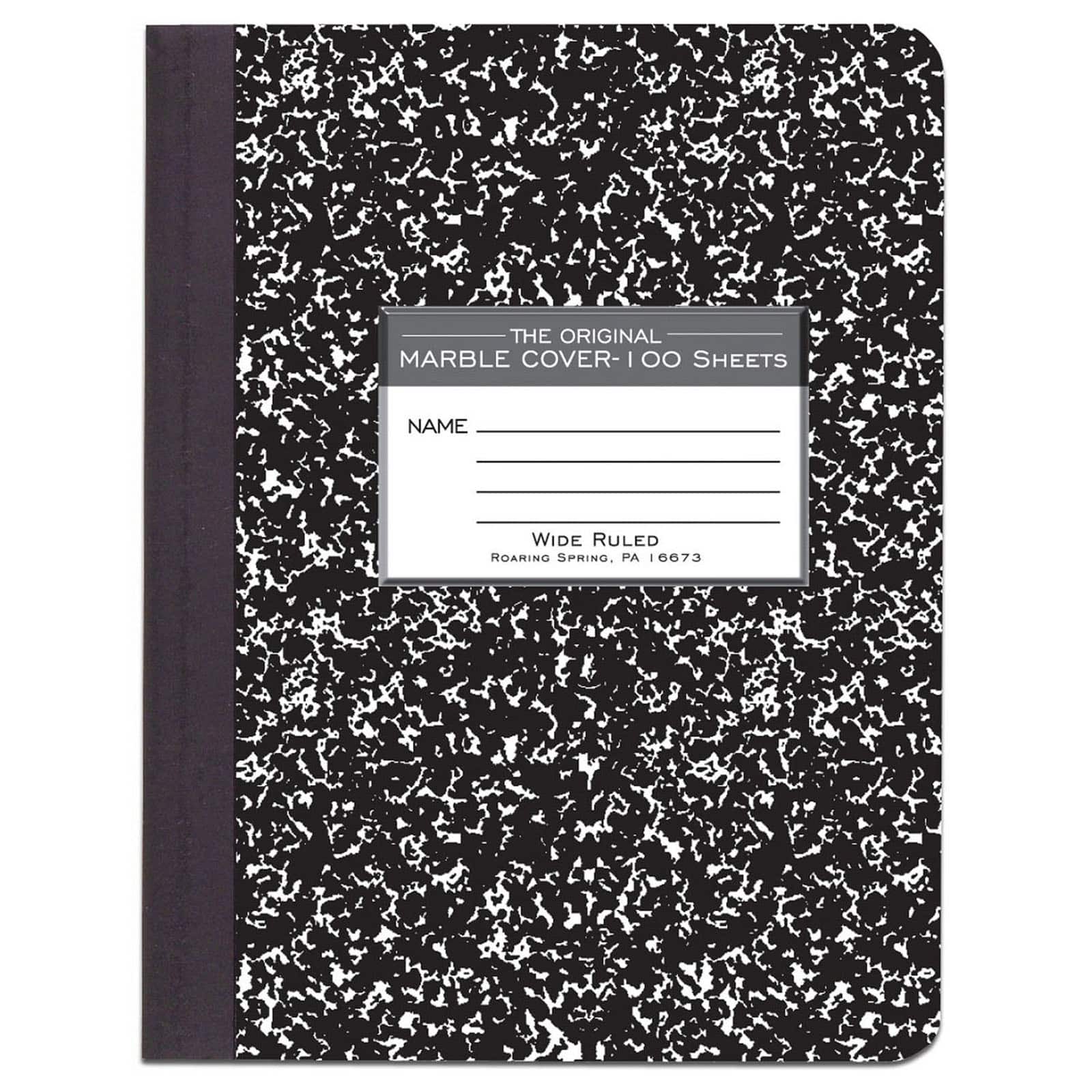 Roaring Spring Marble Composition Black Book, 6ct.