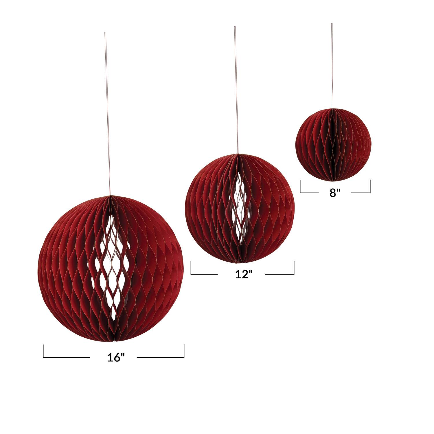 Hello Honey® 3ct. Honeycomb Paper Ball Ornaments
