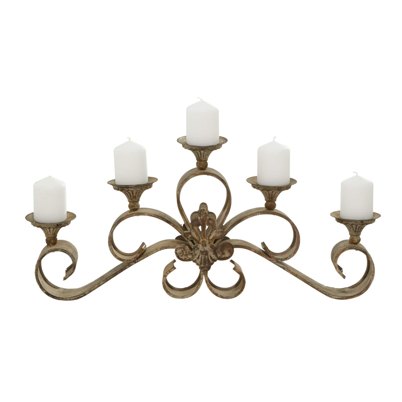 23'' Gray Iron Rustic Candle Holder