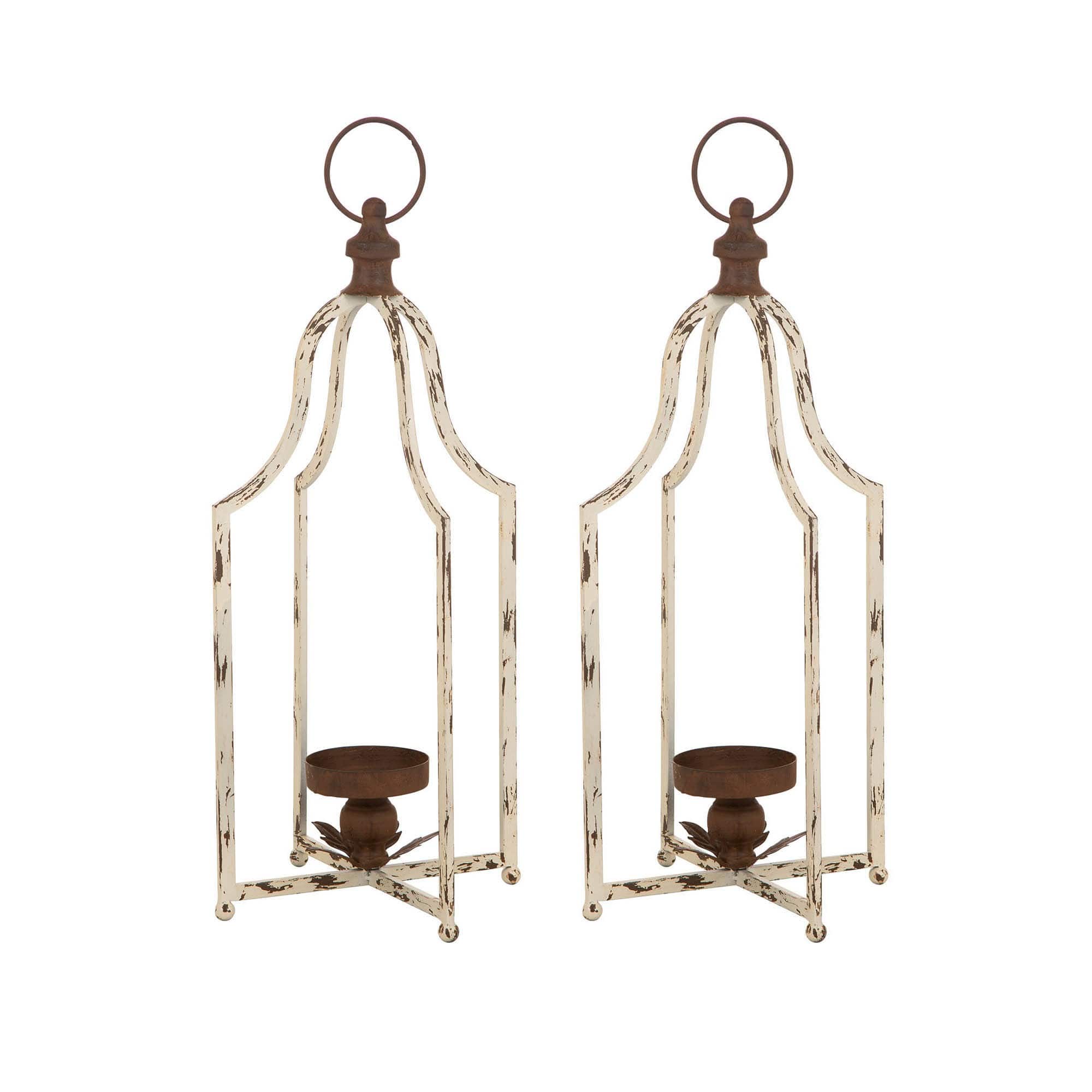 Glitzhome® 22" Farmhouse Distressed Metal Lantern, 2ct.