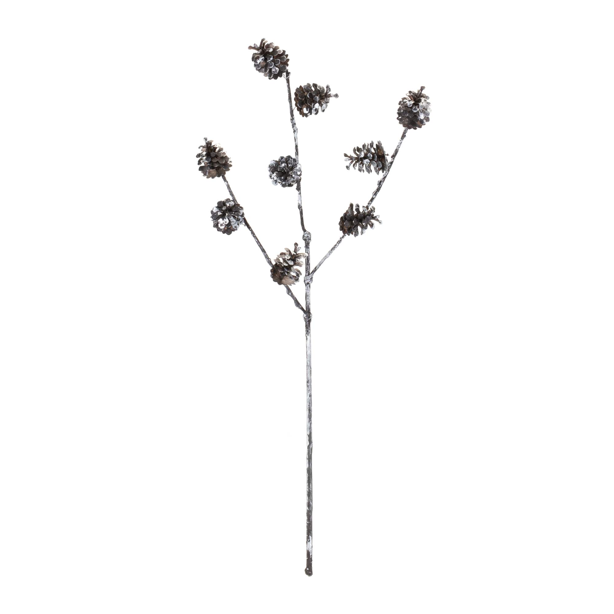 Brown Flocked Pinecone Spray, 12ct.