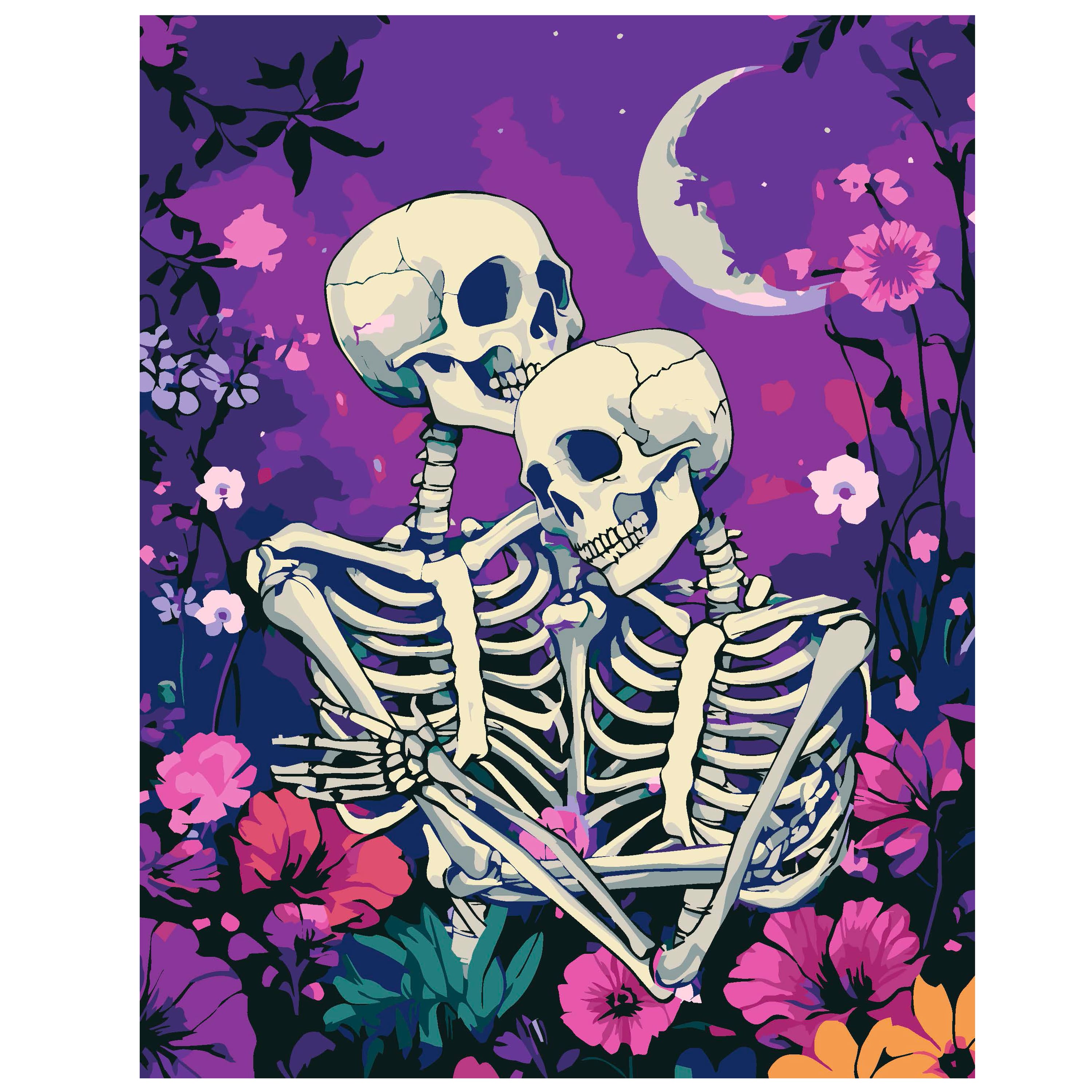 11" x 14" Floral Skeleton Couple Paint-by-Number Kit by Artist's Loft®