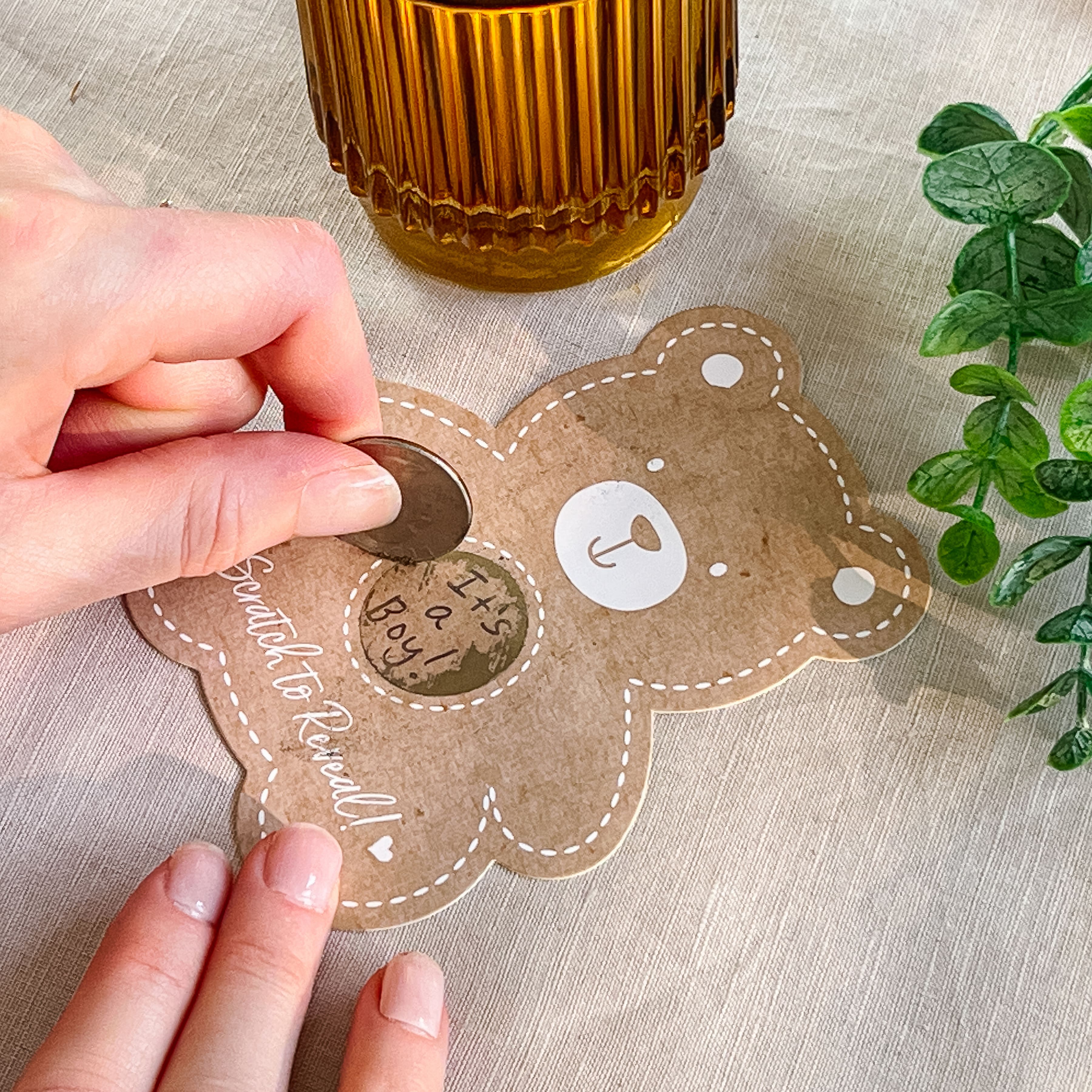 Kate Aspen® Kraft Bear Diaper Raffle & Scratch Off Game Set