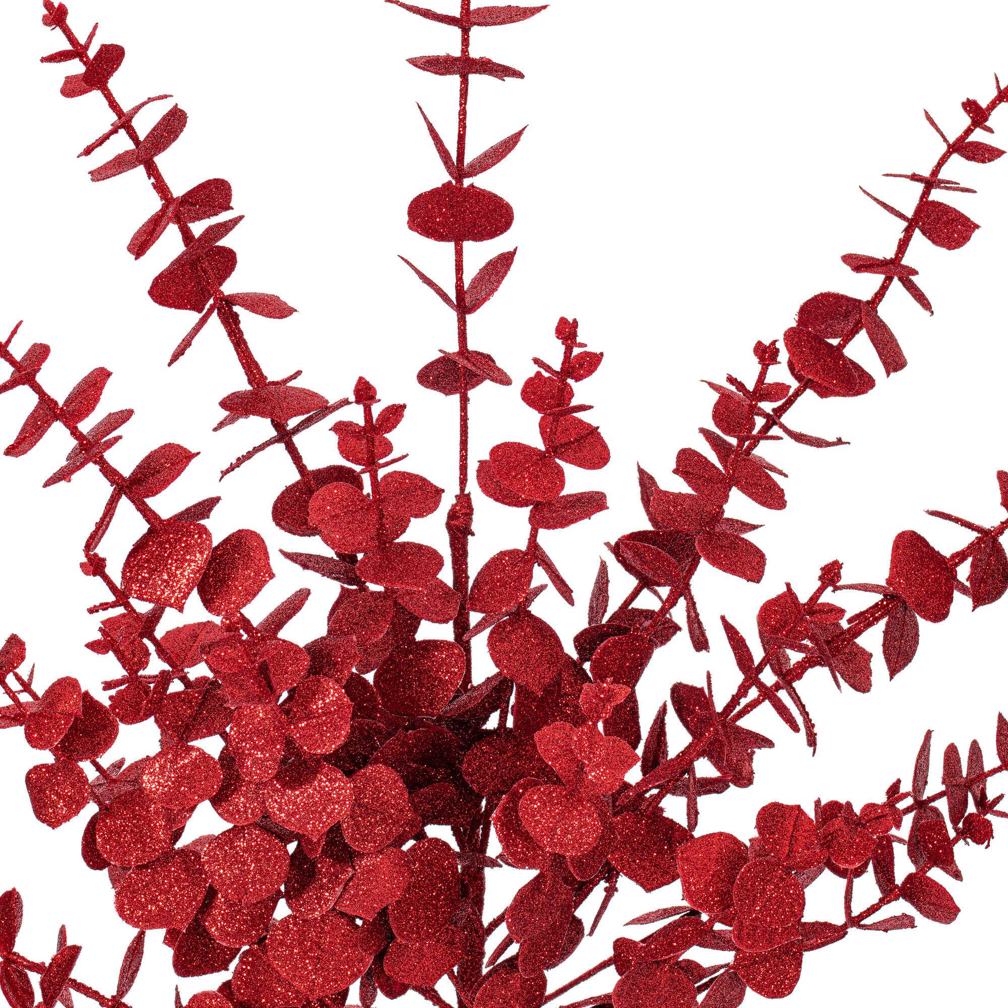 Vickerman 28" Red Artificial Eucalyptus Glitter Sprays, 2ct.